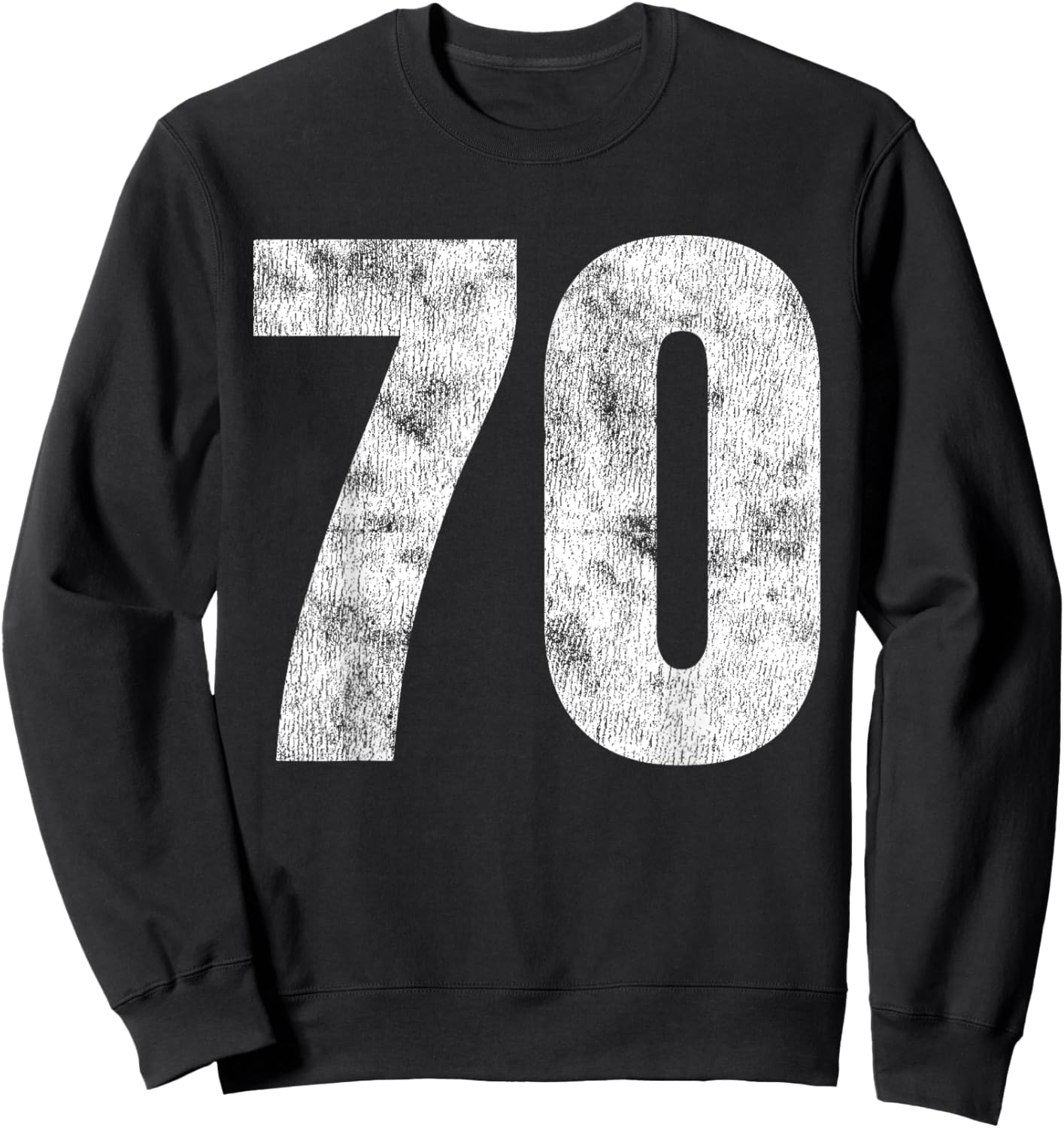 Jersey Uniform Number #70 Athletic Style Sports Graphic Sweatshirt - Sweatshirt | Black