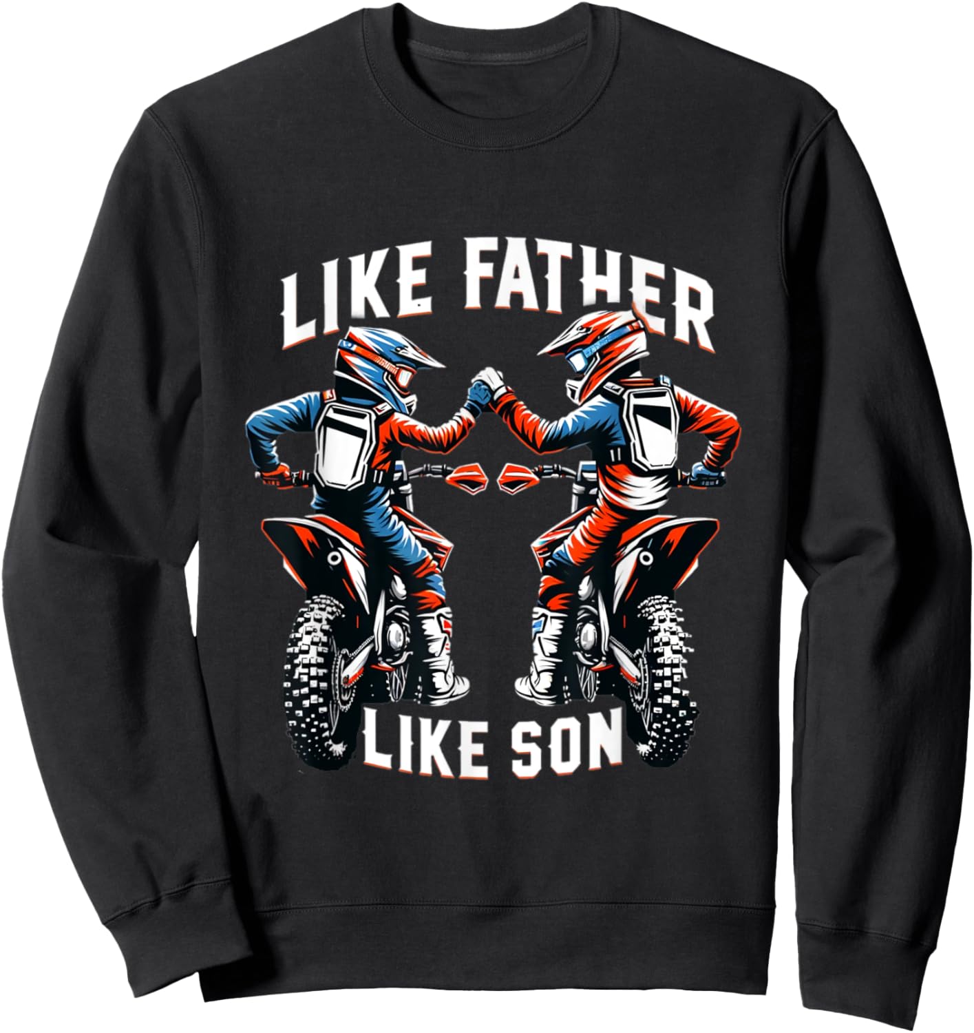 Dirt Bike Family Father's Day Son Motocross Off-Road MX Boys Sweatshirt - Sweatshirt | Black