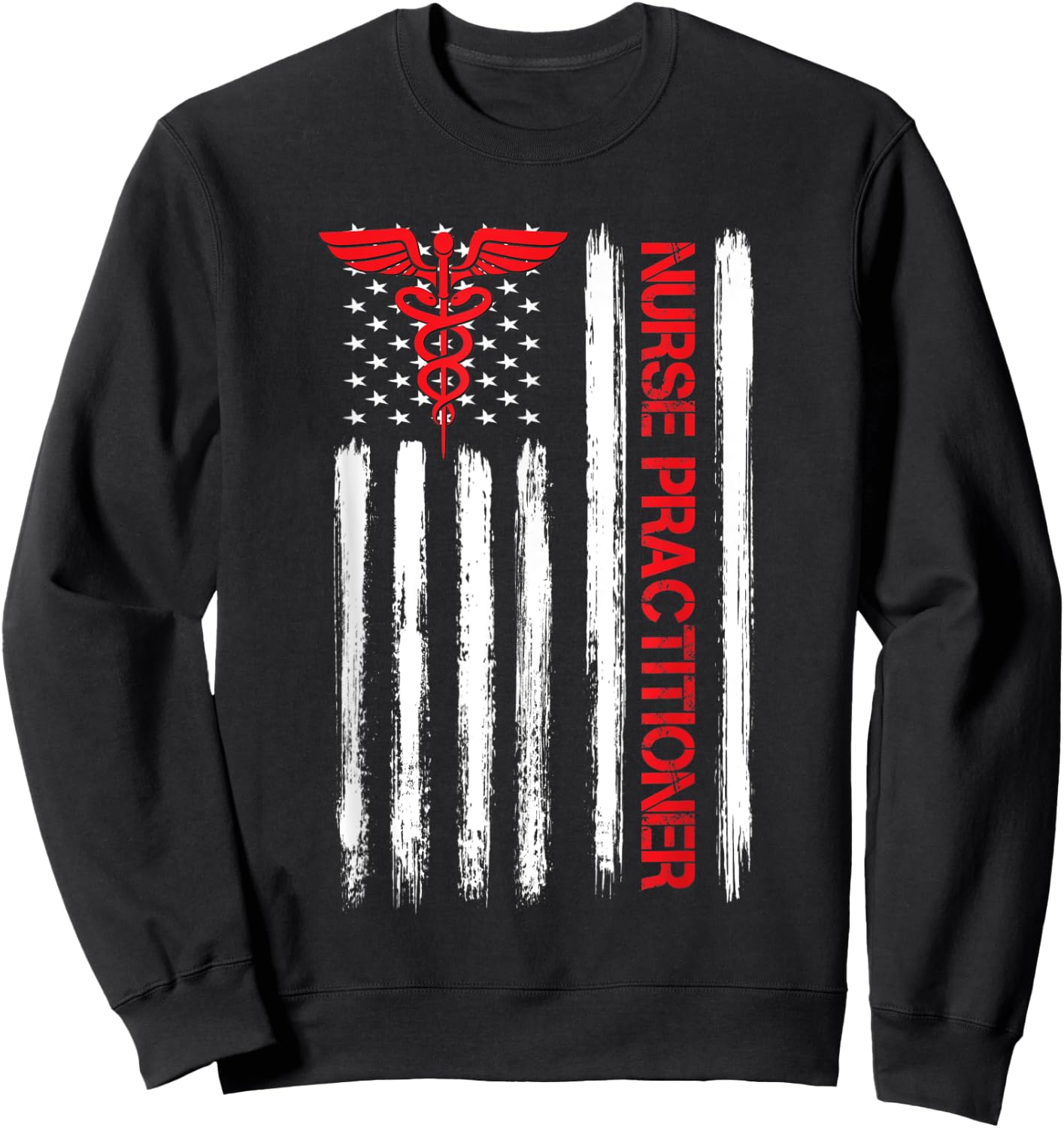 American Flag NP Nurse Practitioner Graduation Gifts Sweatshirt - Sweatshirt | Black