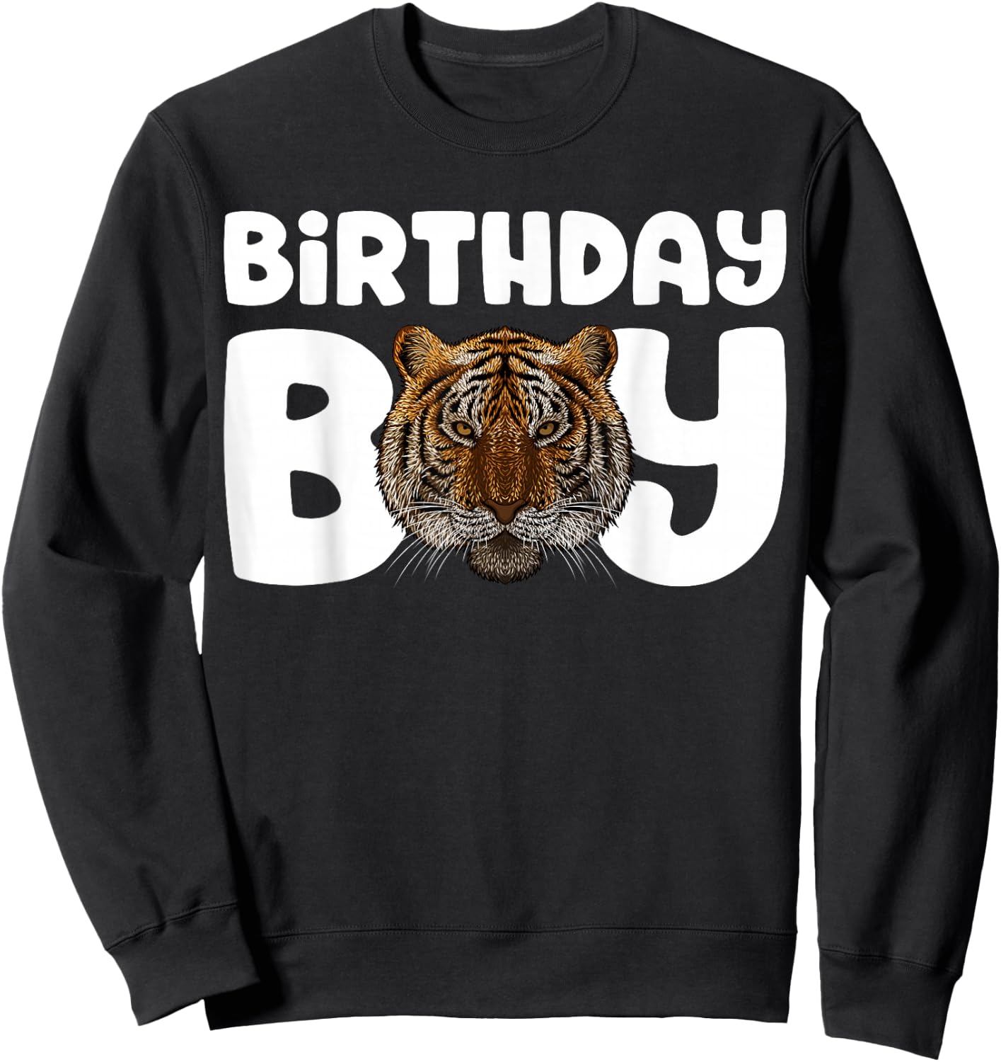 Tiger Birthday Boy Party Animal Kids Boys Tiger Birthday Sweatshirt - Sweatshirt | Black
