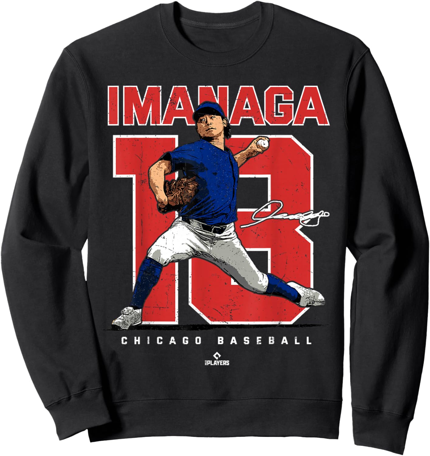 Number and Portrait Shota Imanaga Chicago MLBPA Sweatshirt - Sweatshirt | Black