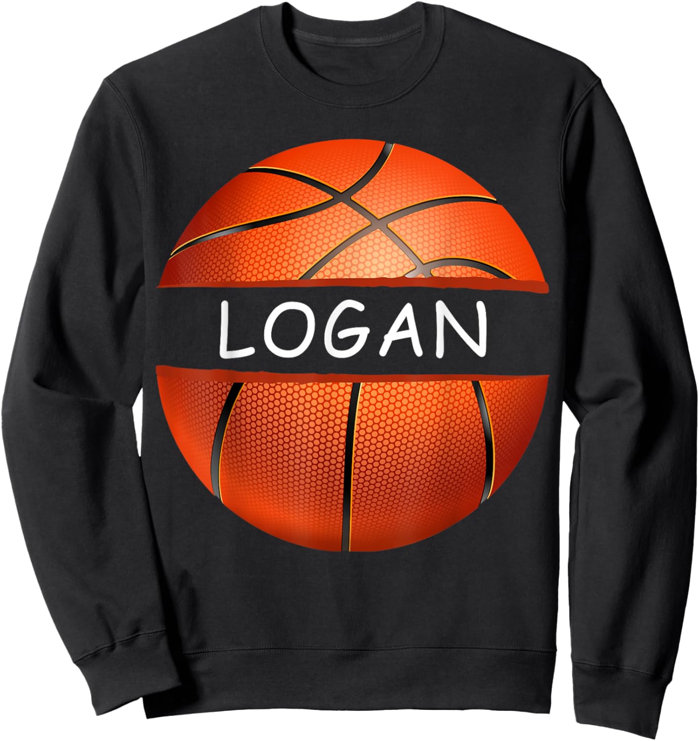 Novelty Personalized Name Logan Sports Basketball Sweatshirt - Sweatshirt | Black