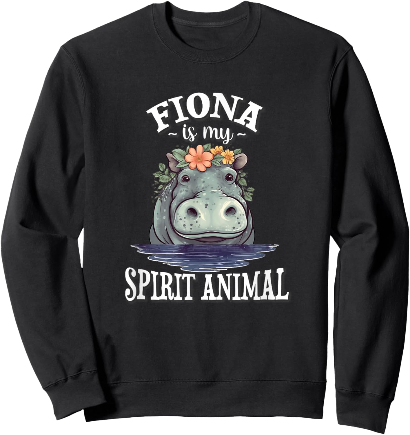 Fiona Spirit Animal Hippo Lover Sweatshirt - Sweatshirt | Black