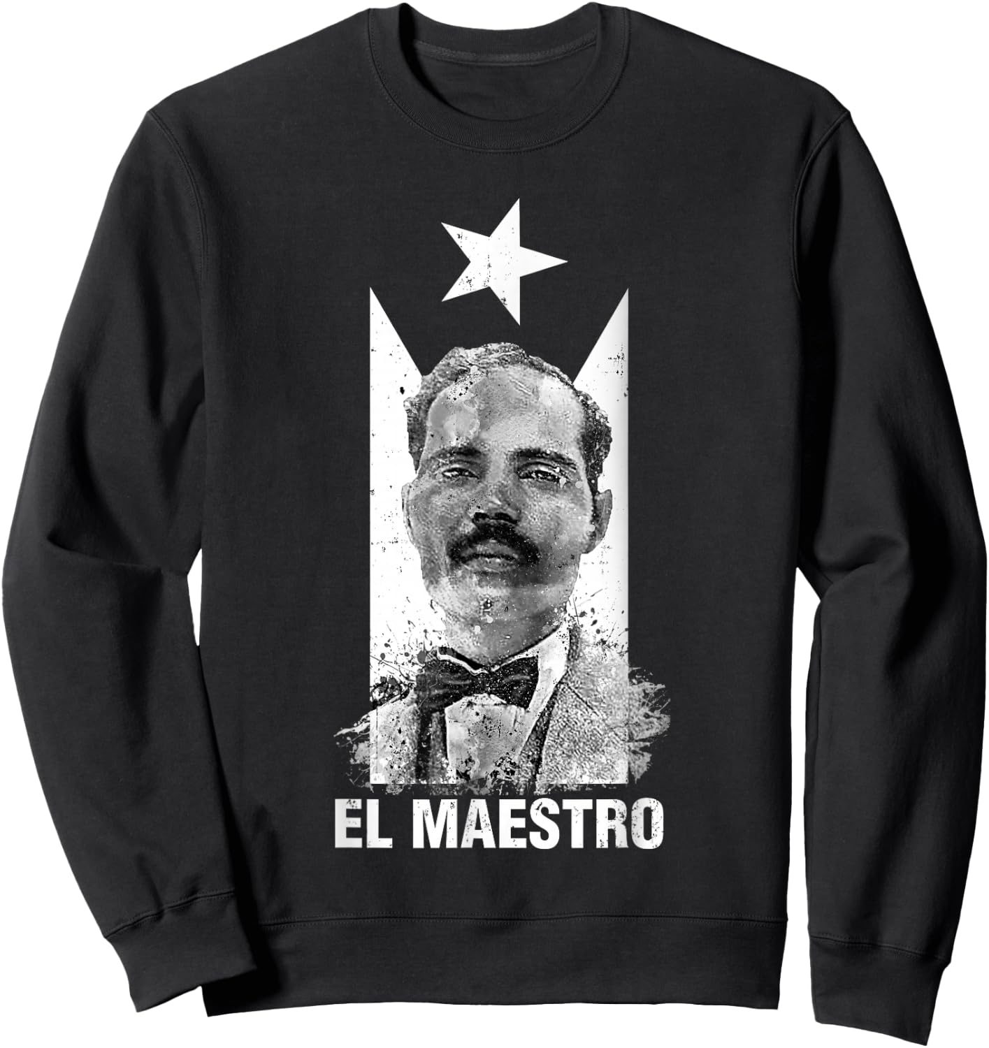 Pedro Albizu Campos Black Puerto Rico Flag El Maestro Sweatshirt - Sweatshirt | Black