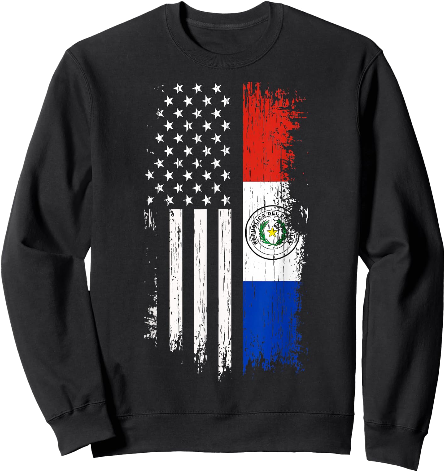 Paraguayan American Flag - Pride Paraguay USA Shirt Sweatshirt - Sweatshirt | Black