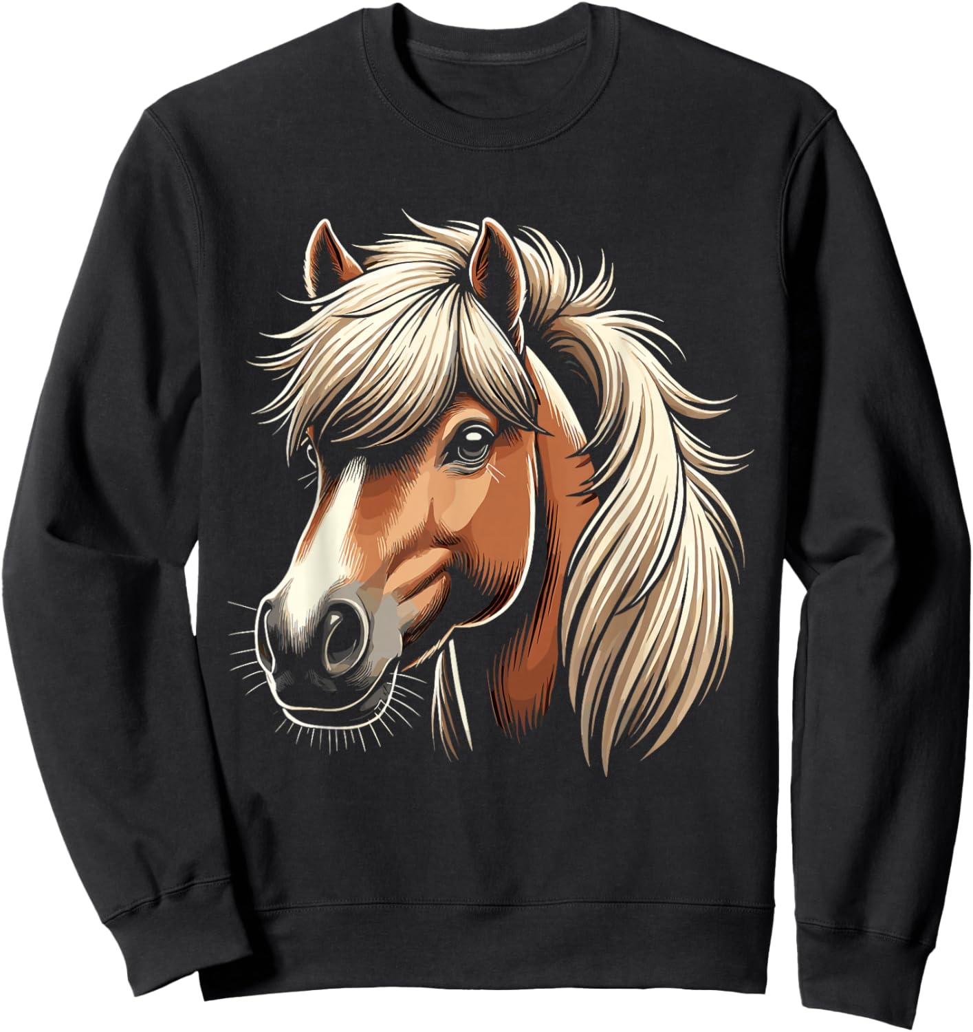 Haflinger Horse Lover Majestic Equine Art Design Sweatshirt - Sweatshirt | Black