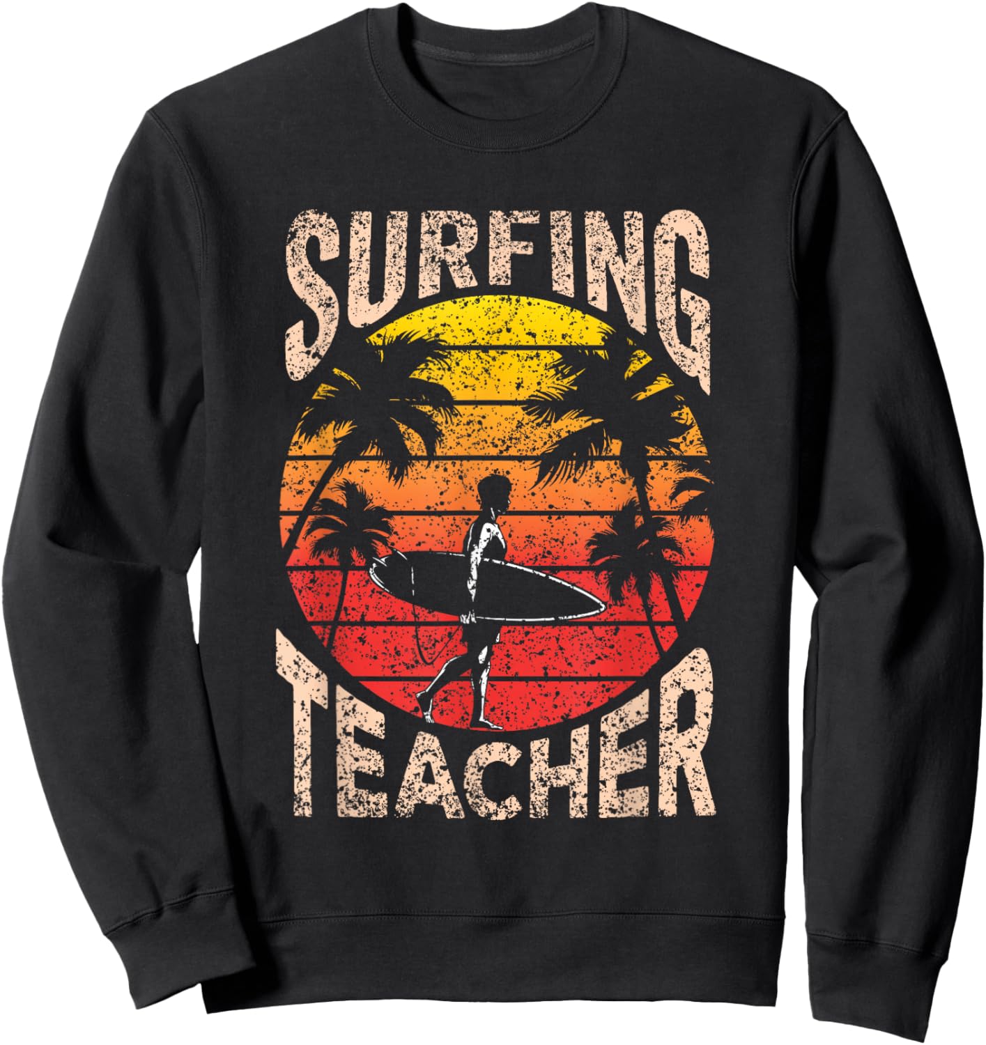 Surfing Teacher Surf Surfer Surfboard Sweatshirt - Sweatshirt | Black