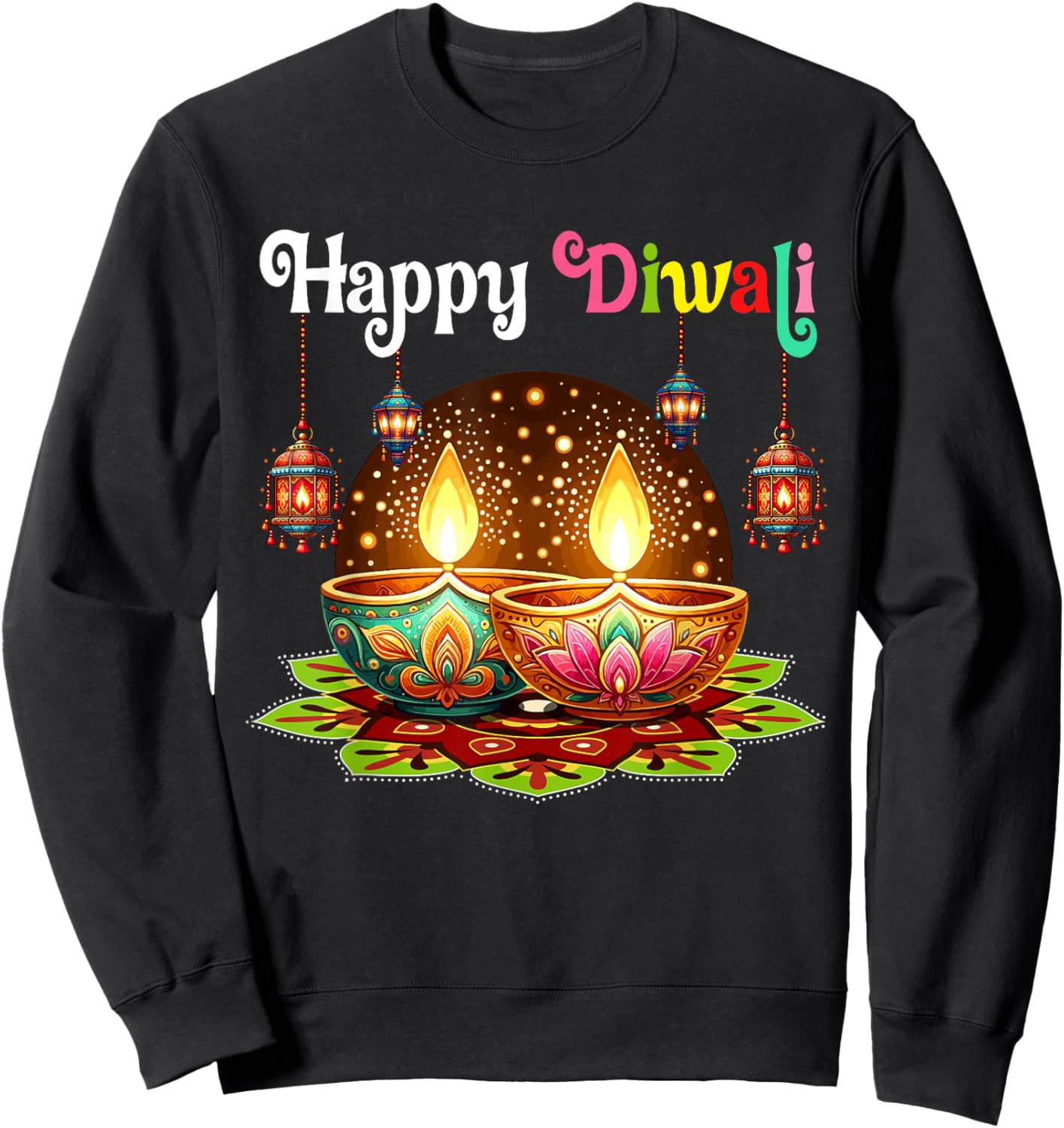 Happy Diwali Funny Festival Proud Indian Matching Family Sweatshirt - Sweatshirt | Black
