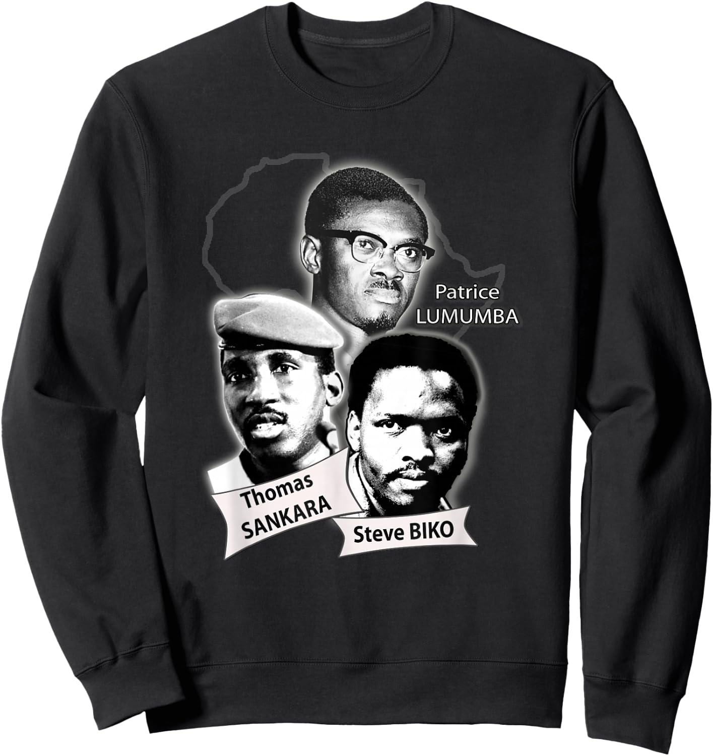 Patrice Lumba, Thomas Sankara, Steve Biko Sweatshirt - Sweatshirt | Black