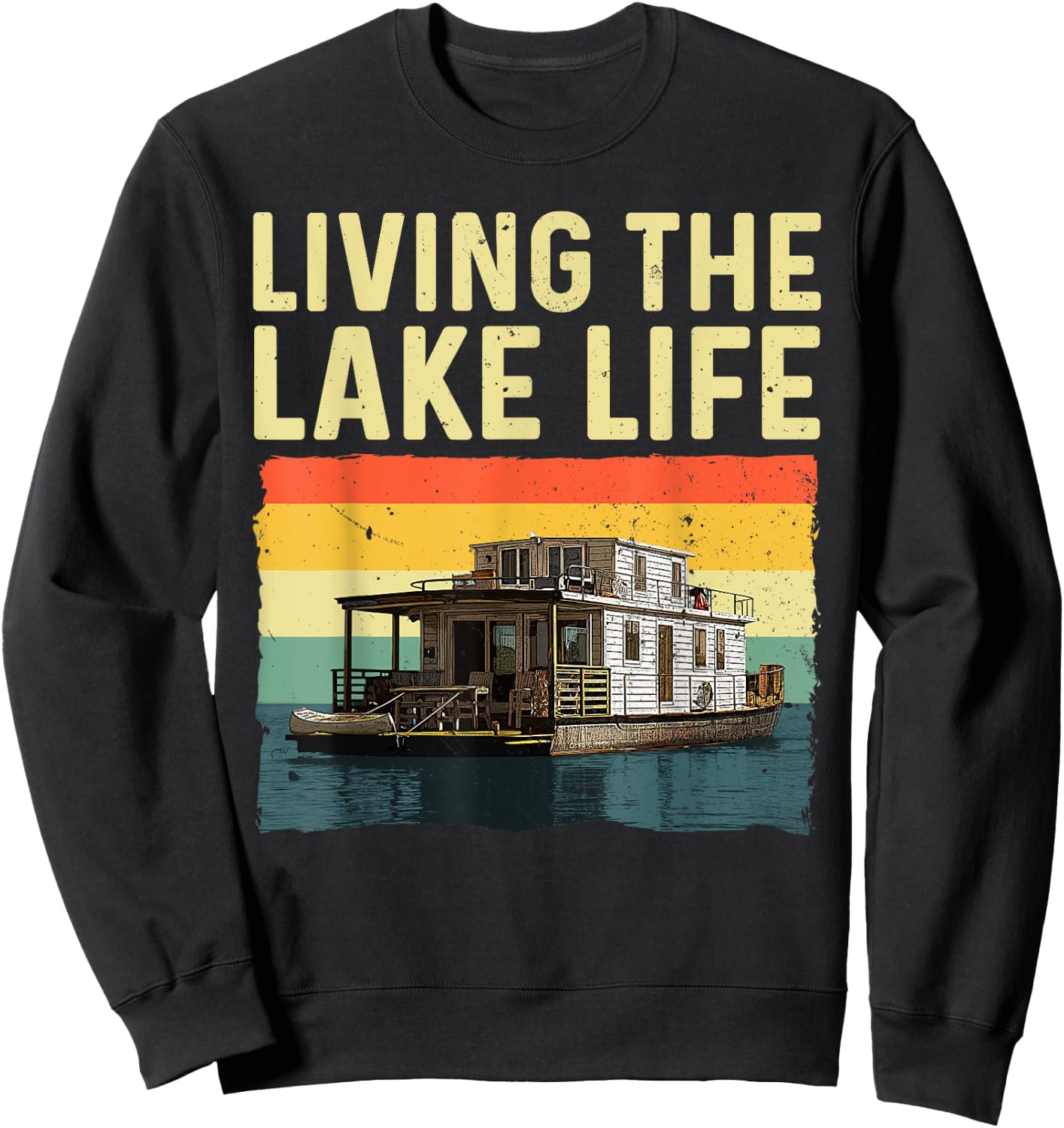 Houseboat Design Women House Boat Captain Houseboat Sweatshirt - Sweatshirt | Black