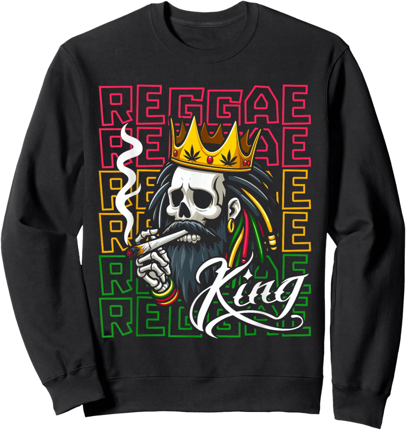 Reggae Skeleton - Rasta Music Rastafarian Reggae King Sweatshirt - Sweatshirt | Black