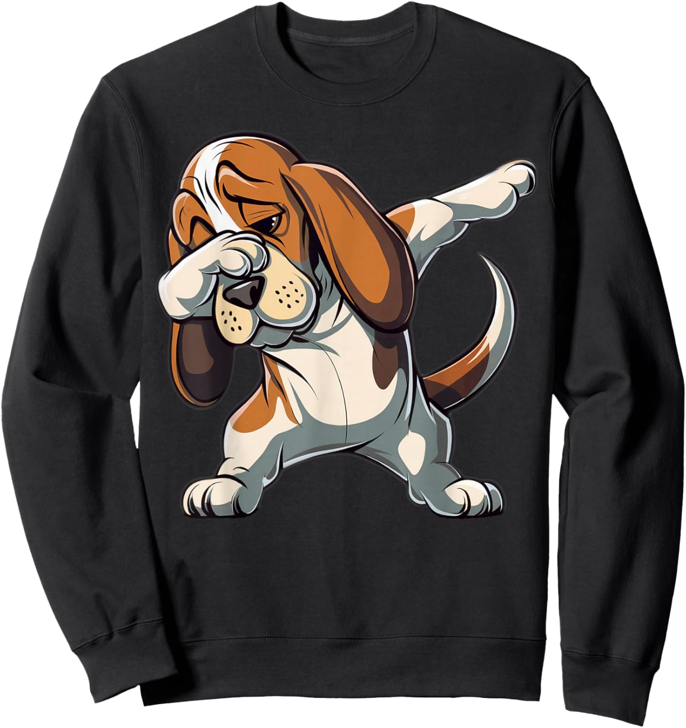 Dabbing Basset Hound Dab Dance Dog Lover Gifts Women Sweatshirt - Sweatshirt | Black
