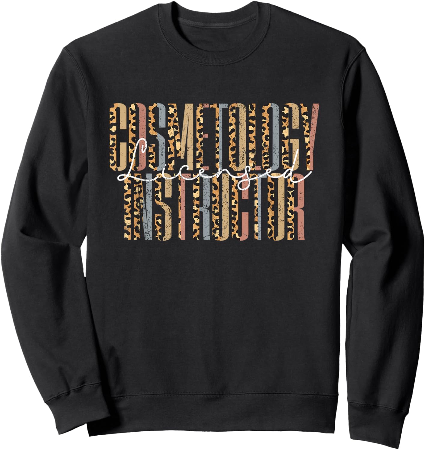 Vintage Licensed Cosmetology Instructor Sweatshirt - Sweatshirt | Black