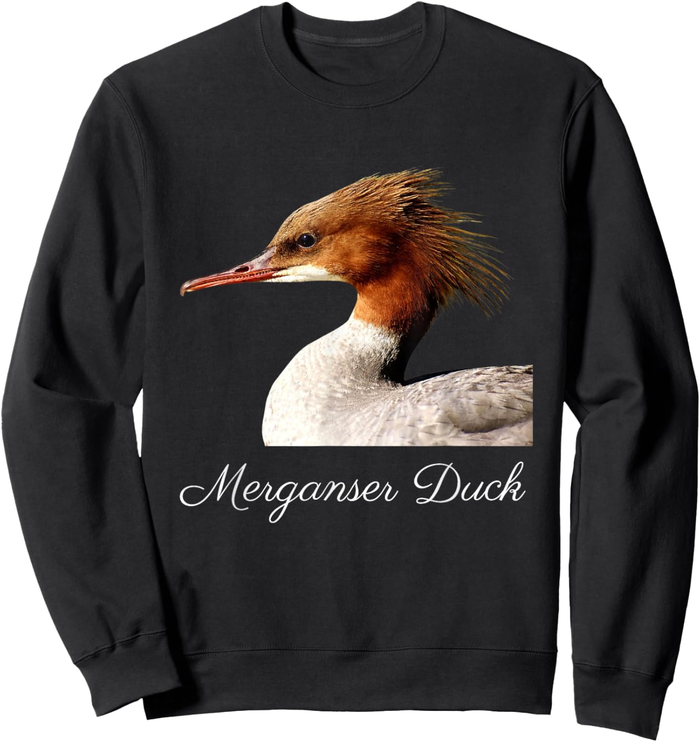 Merganser Duck Shirt Duck Bird Ornithology Sweatshirt - Sweatshirt | Black