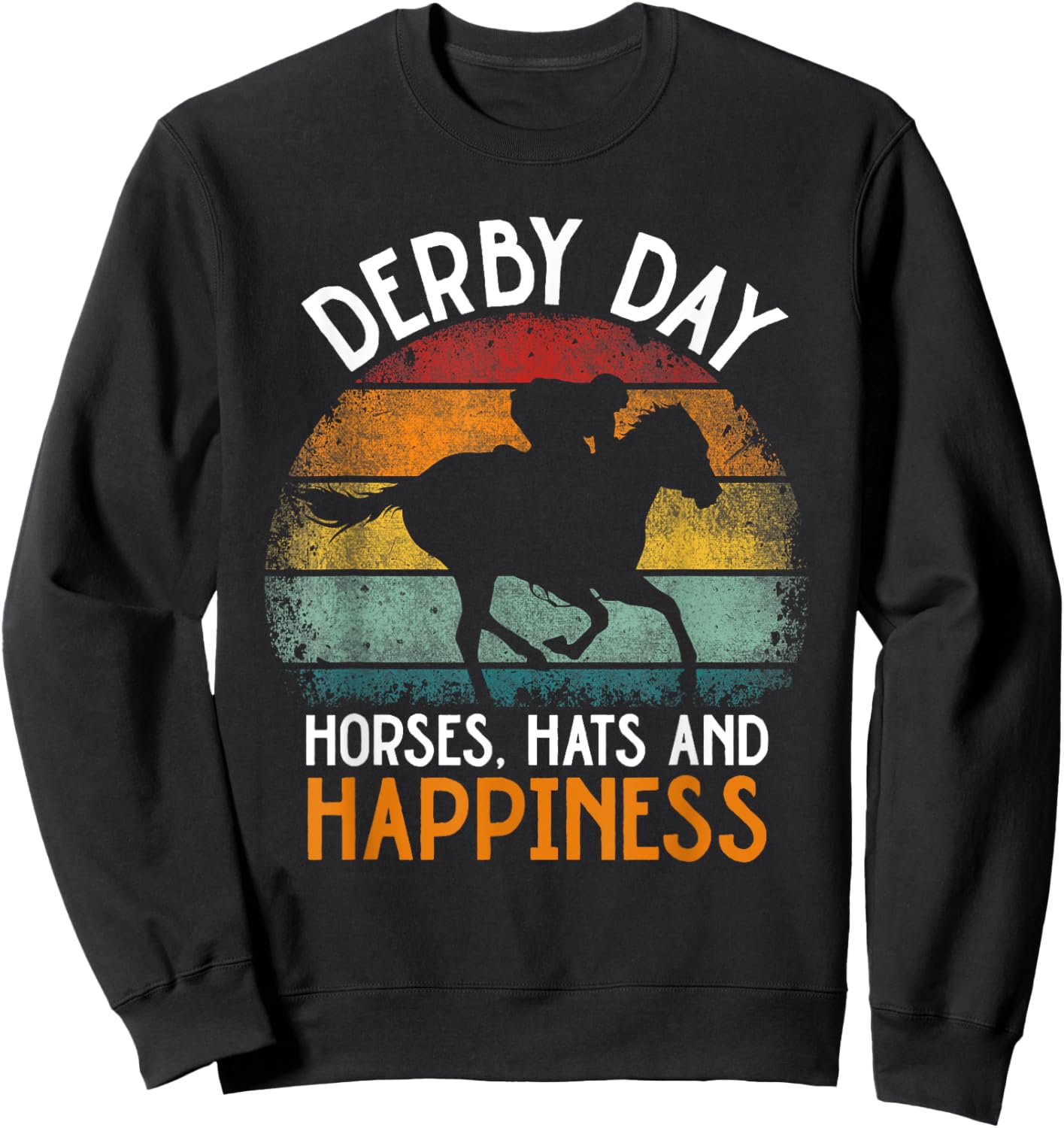 Derby Day Horse Silks and Hats Jockey Horse Racing Sweatshirt - Sweatshirt | Black