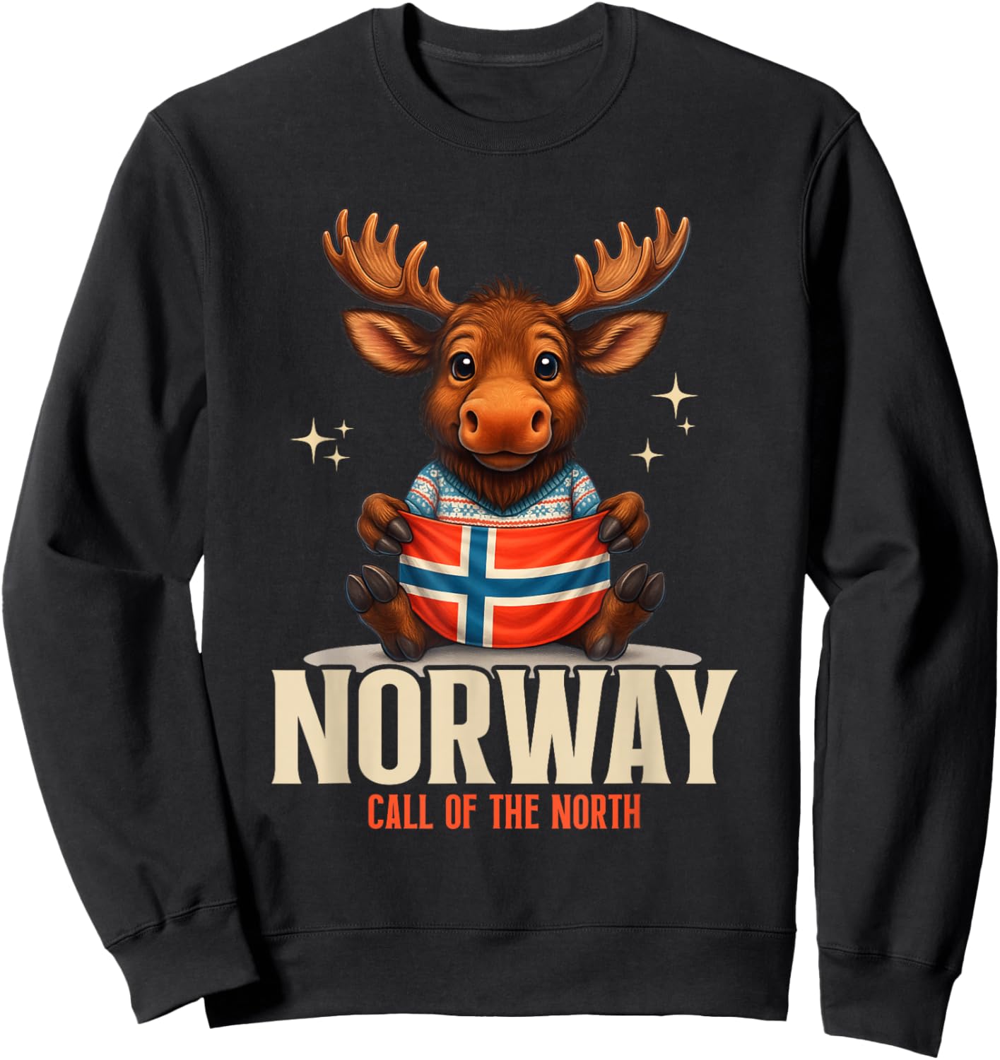 Norvège Élan Drapeau Nordique Culture Nature Norvégienne Sweatshirt - Sweatshirt | Black