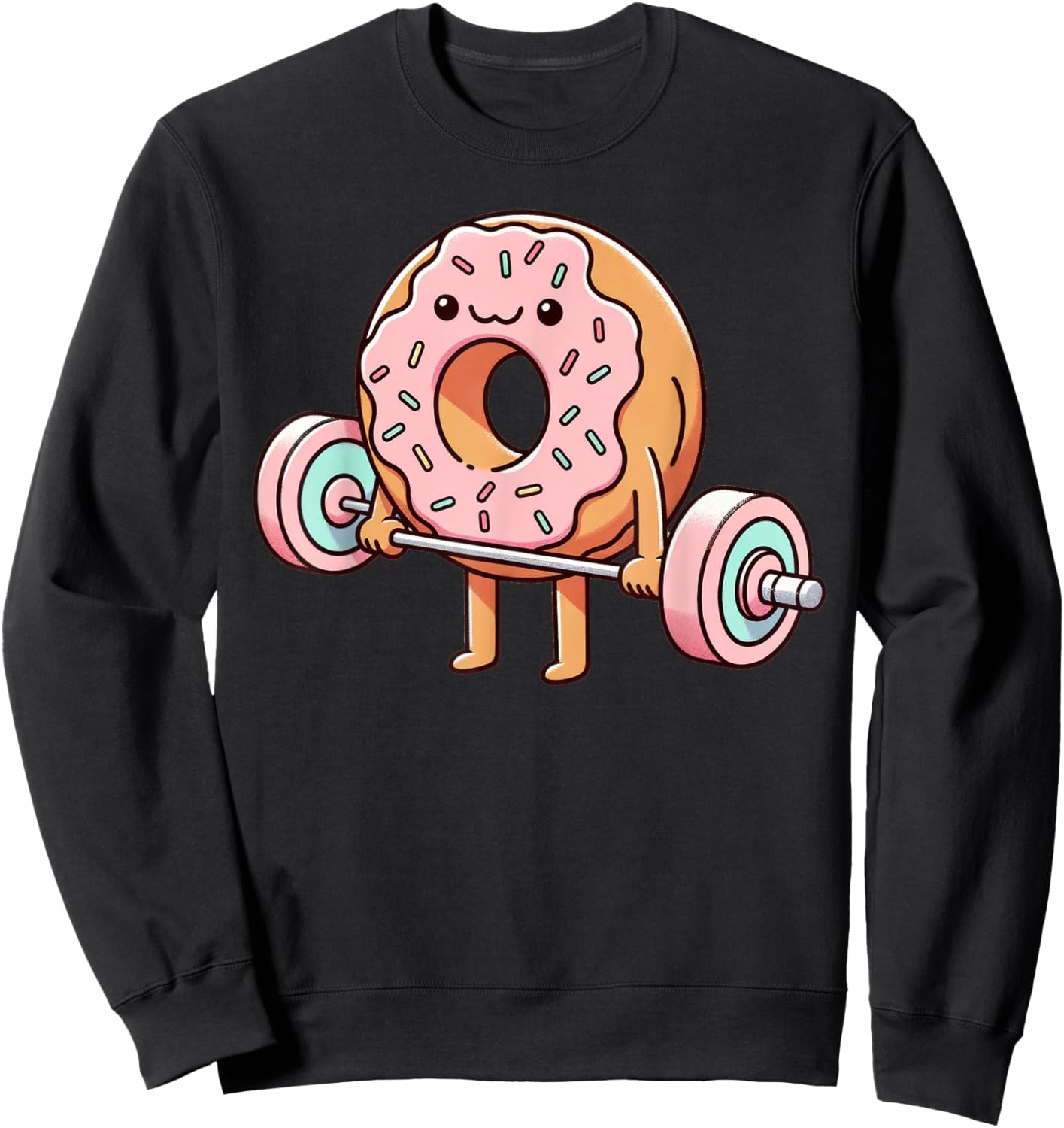 Fitness Workout Gym Weightlifting Donut Lover Men Women Sweatshirt - Sweatshirt | Black