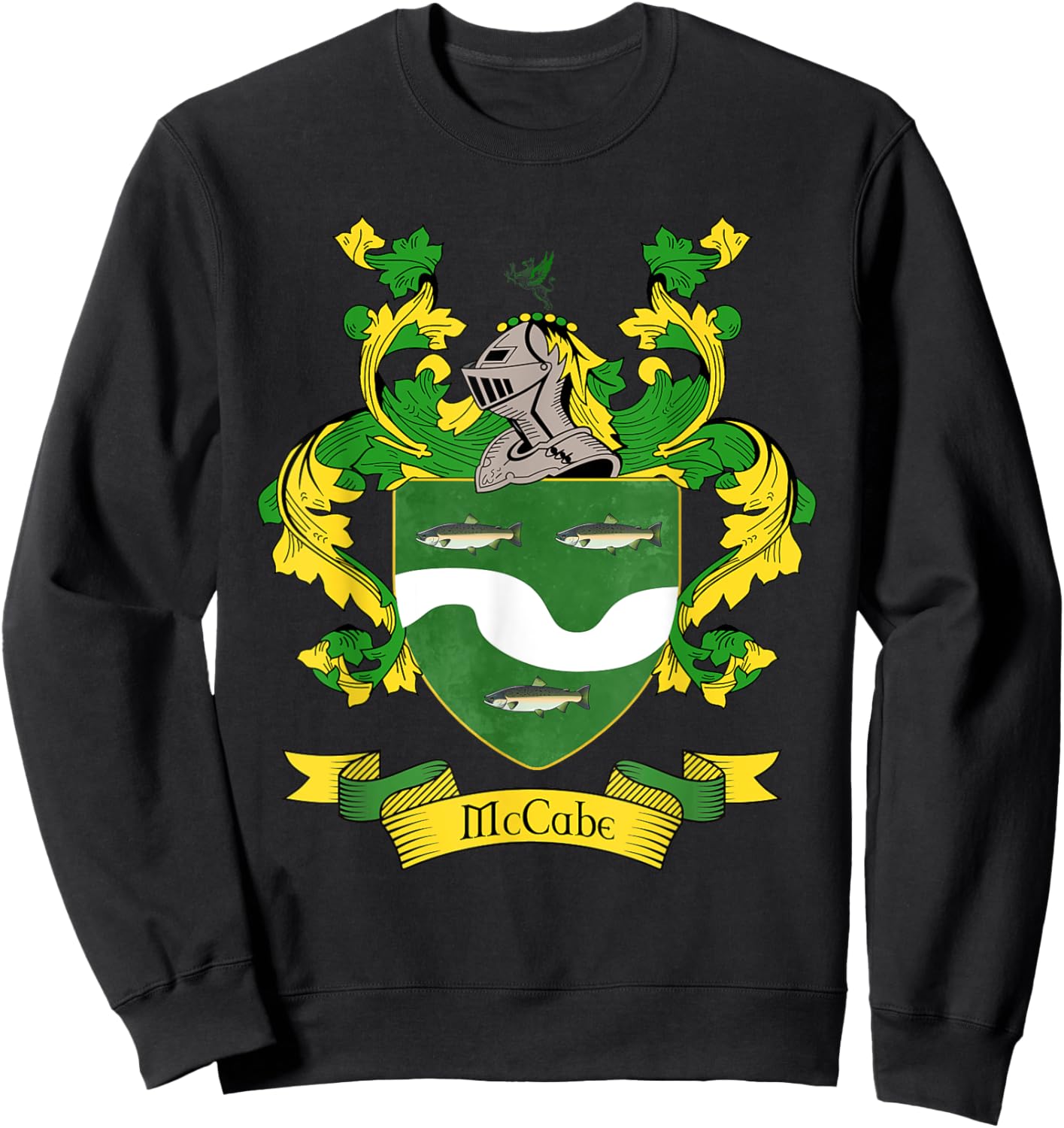 McCabe Coat of Arms | McCabe Surname Family Crest Sweatshirt - Sweatshirt | Black