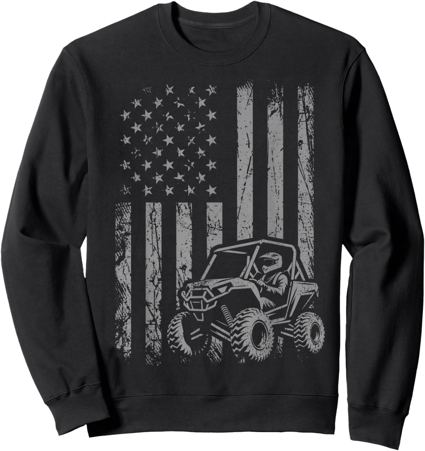 American Flag UTV Side by Side SXS Off Road Sweatshirt - Sweatshirt | Black