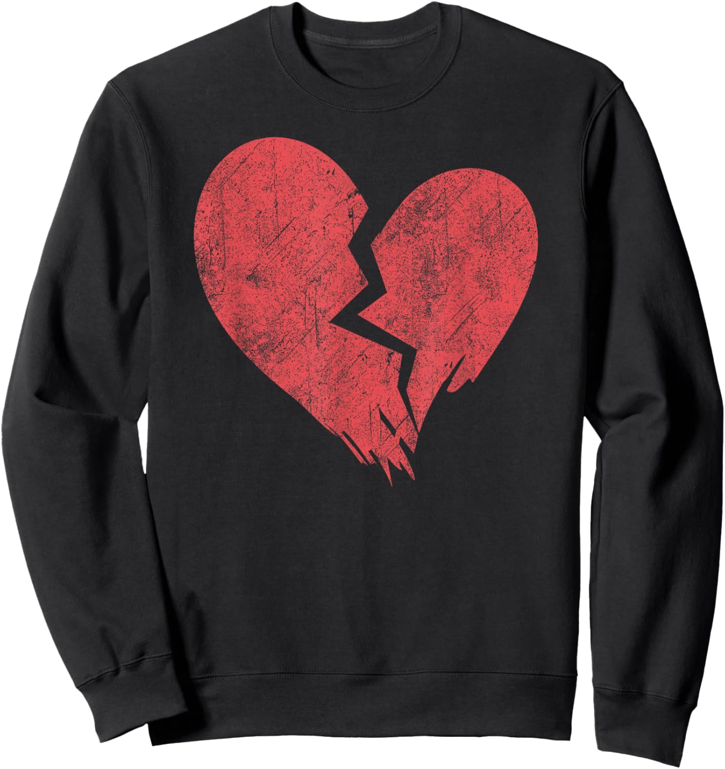 Broken heart grunge pink loveheart heartbroken heartbreak Sweatshirt - Sweatshirt | Black