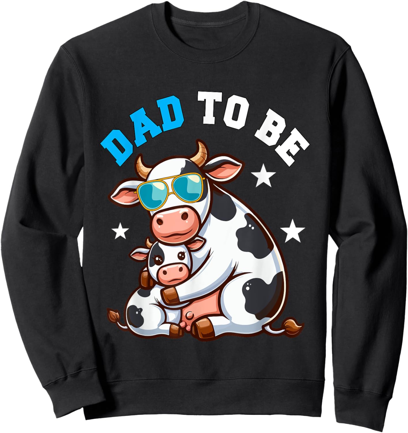 Dad To Be Costume Cows Pregnancy Announcement Family Sweatshirt - Sweatshirt | Black