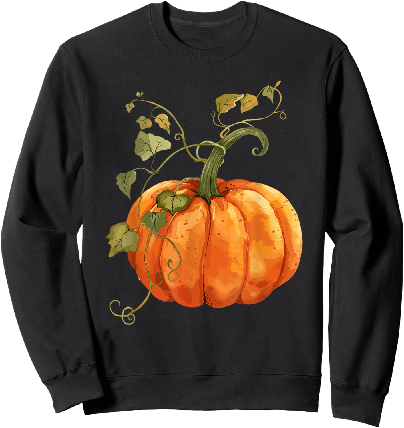 Vintage Pumpkin Autumn Harvest Fall Thanksgiving Design Sweatshirt - Sweatshirt | Black