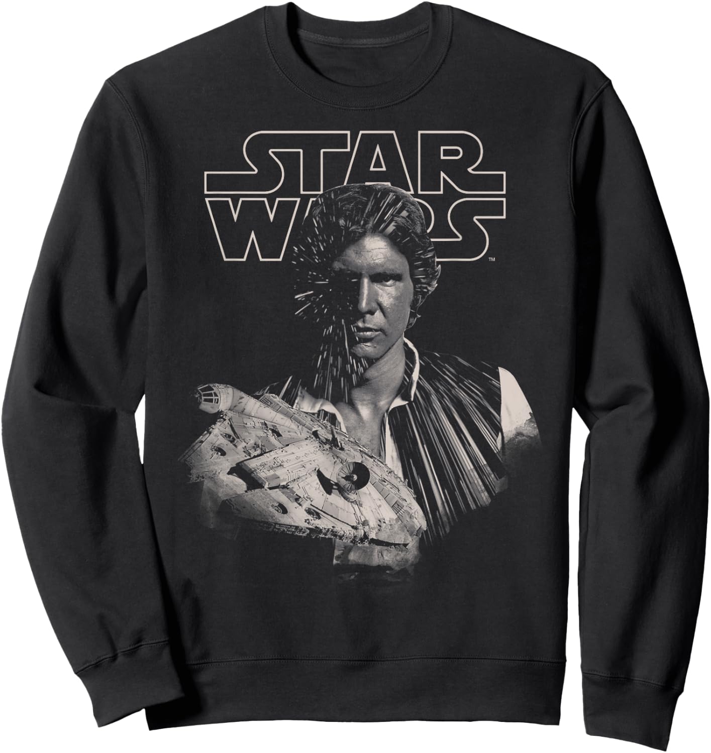 Star Wars Han Solo Millennium Falcon Portrait Sweatshirt - Sweatshirt | Black