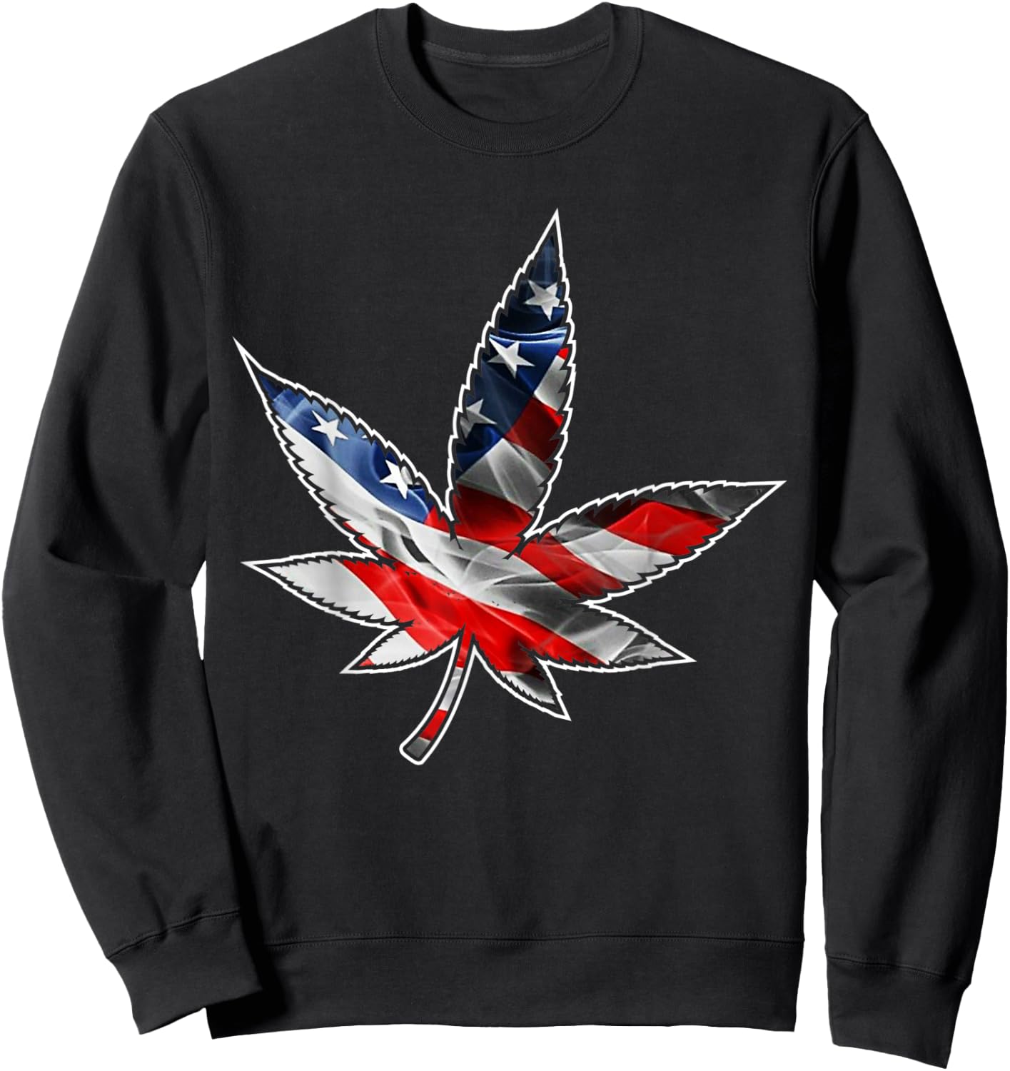 Patriotic Marijuana leaf Weed Smokers Medical Cannabis Gift Men Sweatshirt - Sweatshirt | Black