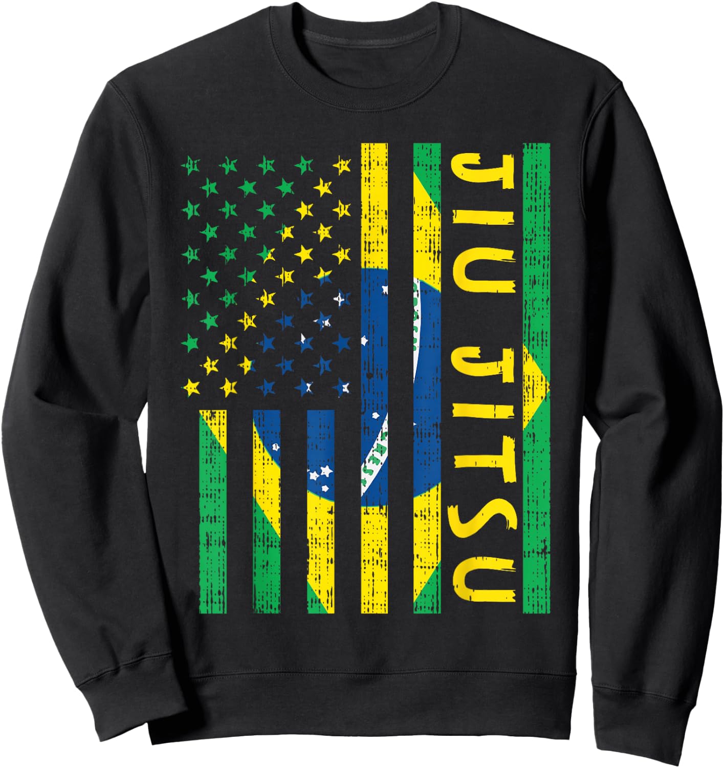 US Brazil Flag Jiu Jitsu Patriotic Brazilian Martial Art Sweatshirt - Sweatshirt | Black