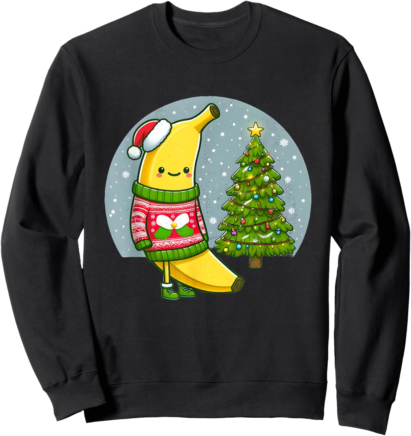 Banana in Ugly Christmas Sweater Sweatshirt - Sweatshirt | Black