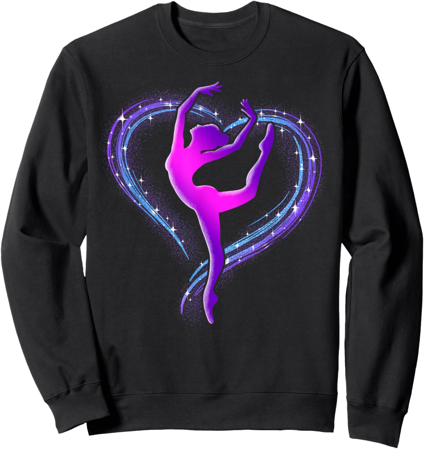 Dance Love Cute Graphic Dancer Heart Sweatshirt - Sweatshirt | Black