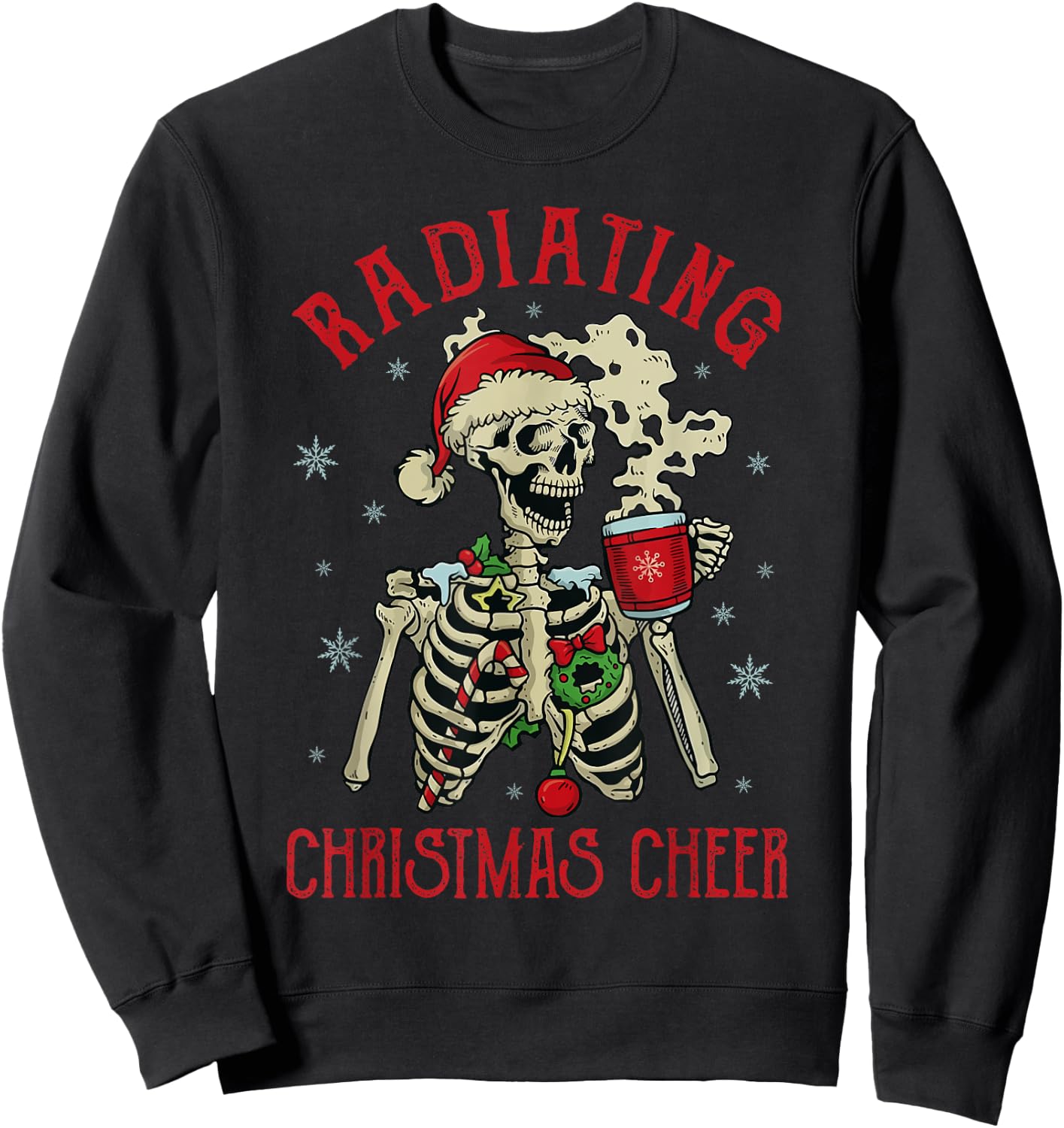 Santa Skeleton Sweatshirt - Sweatshirt | Black