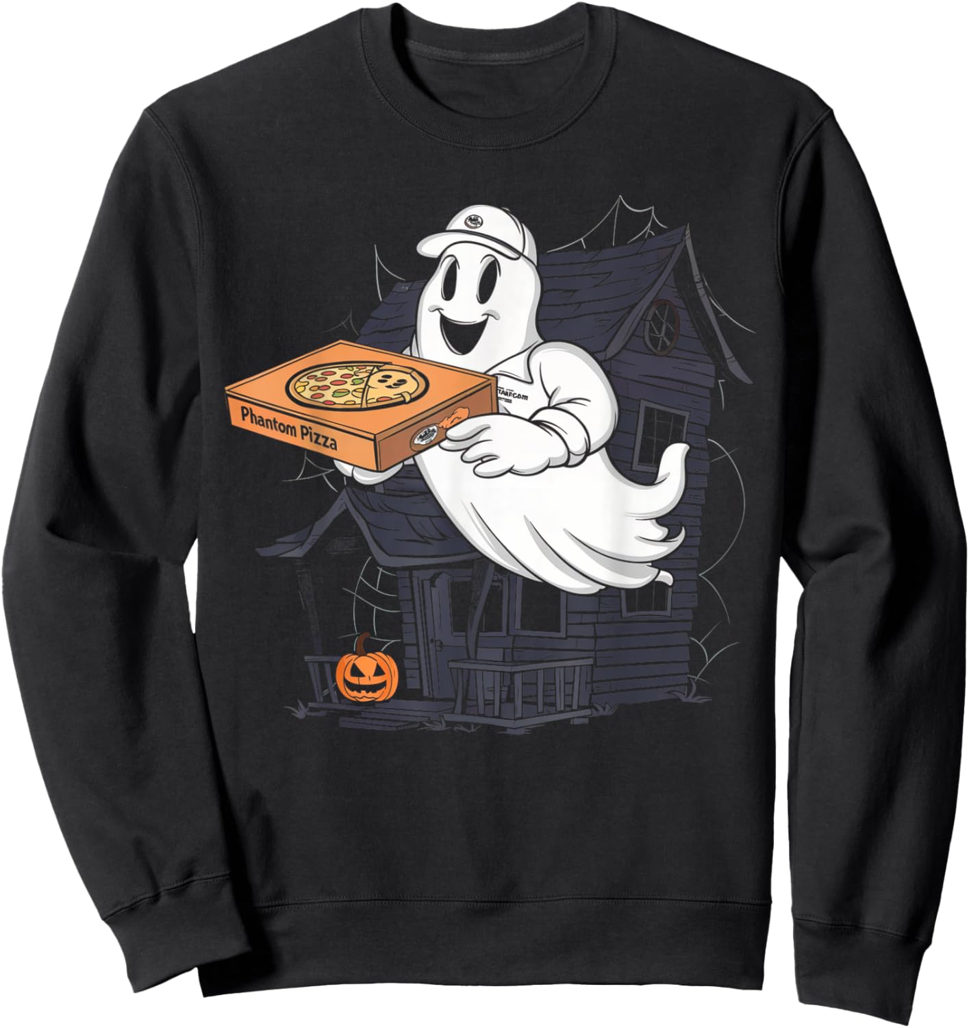 Pizza Ghost Delivery Halloween Shirt Spooky Pizza Supplier Sweatshirt - Sweatshirt | Black