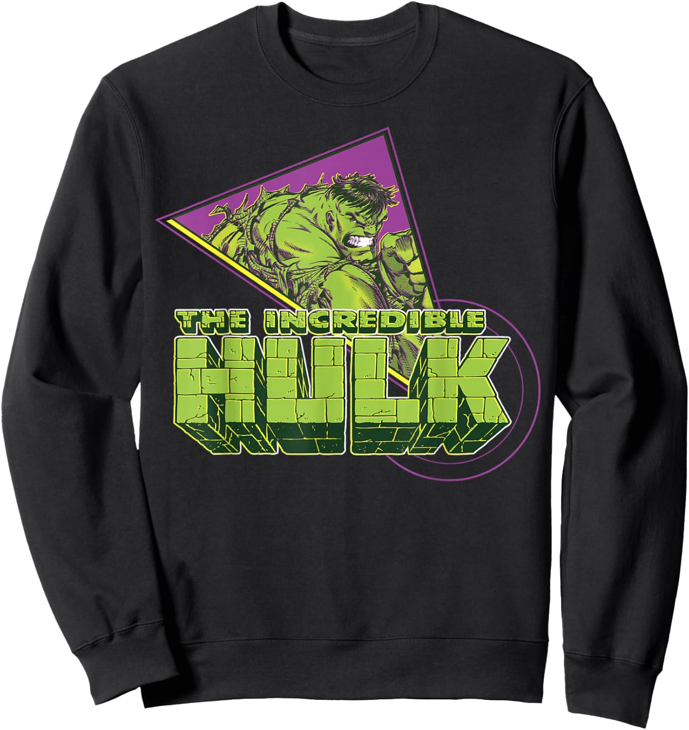 Marvel The Incredible Hulk Retro Abstract Portrait Logo Sweatshirt - Sweatshirt | Black