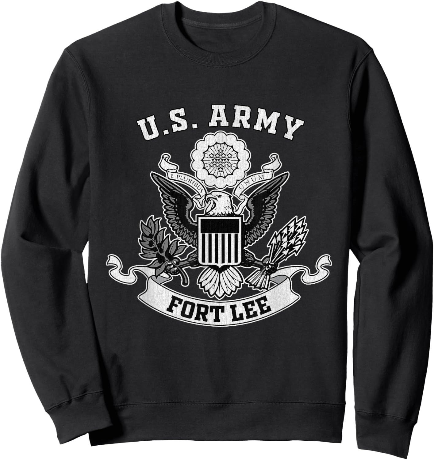 Fort Lee Virginia Military Base Eagle Emblem Vintage Gifts Sweatshirt - Sweatshirt | Black
