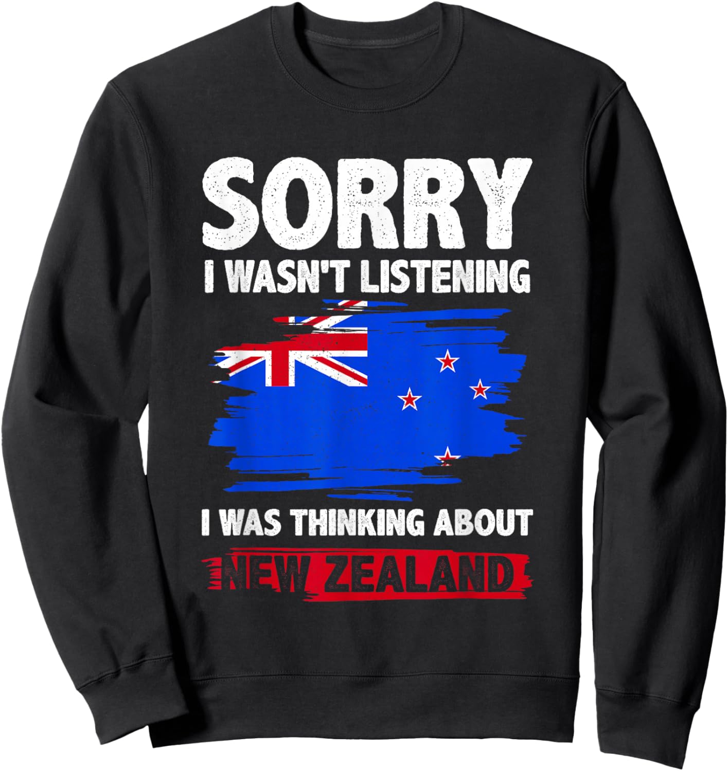 New Zealand Map Flag Kiwi Sweatshirt - Sweatshirt | Black