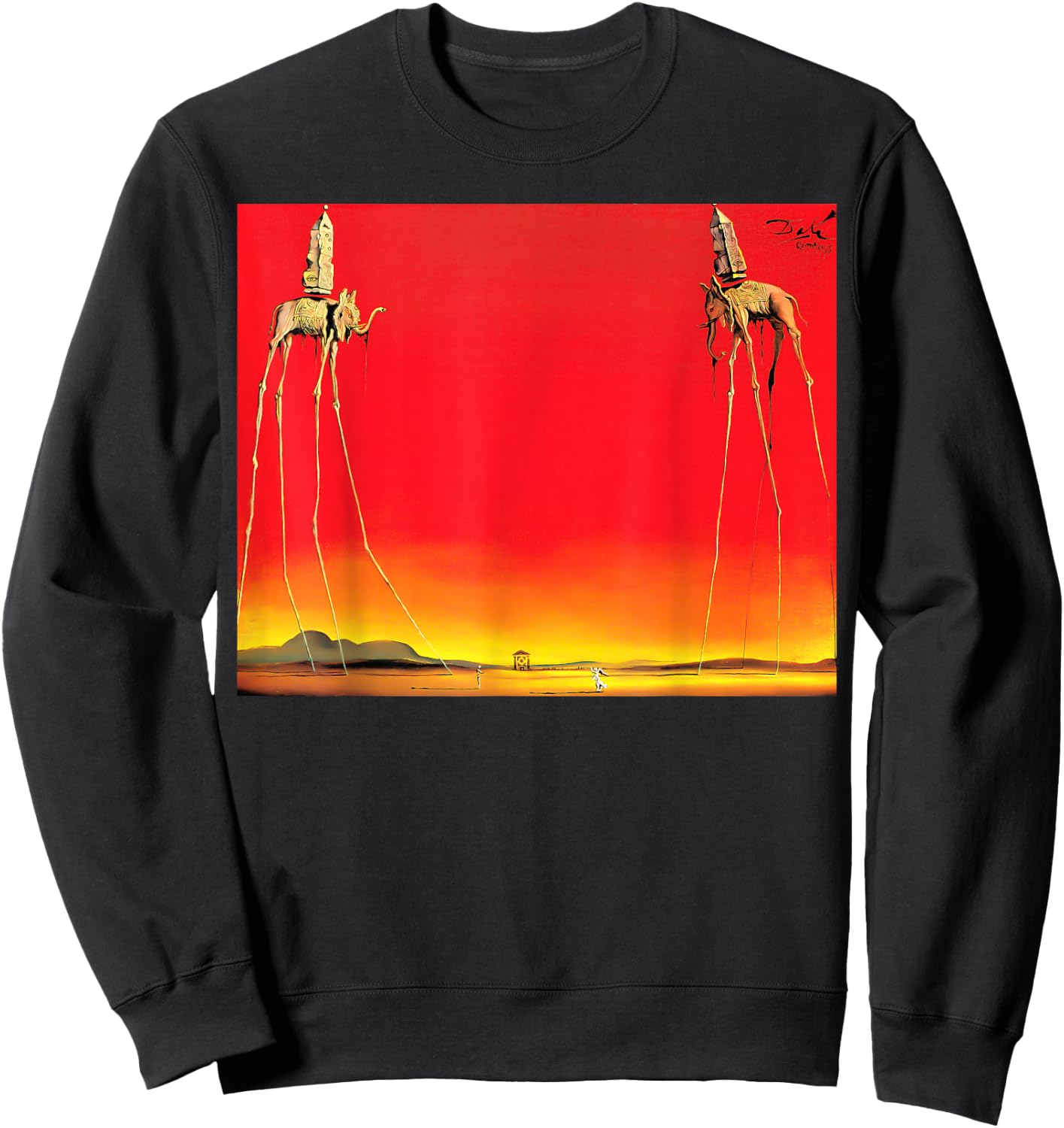 The Elephants by Dali Sweatshirt - Sweatshirt | Black