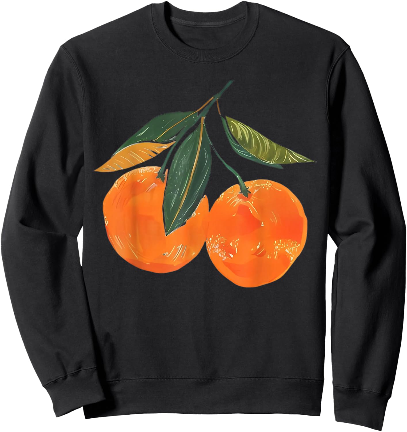Orange Fruit Aesthetic Vintage Sweatshirt - Sweatshirt | Black