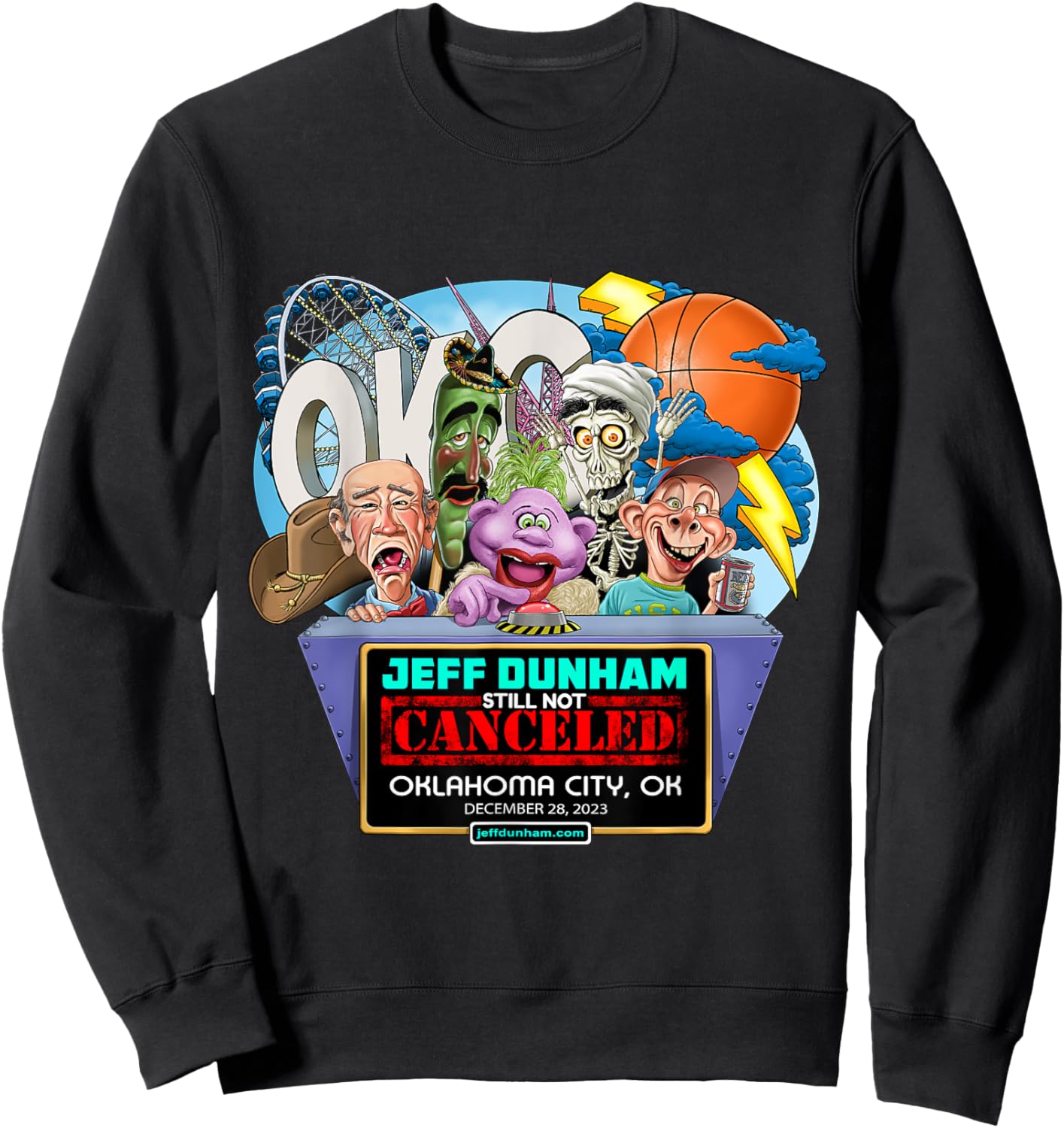 Jeff Dunham Oklahoma City, OK (2023) Sweatshirt - Sweatshirt | Black