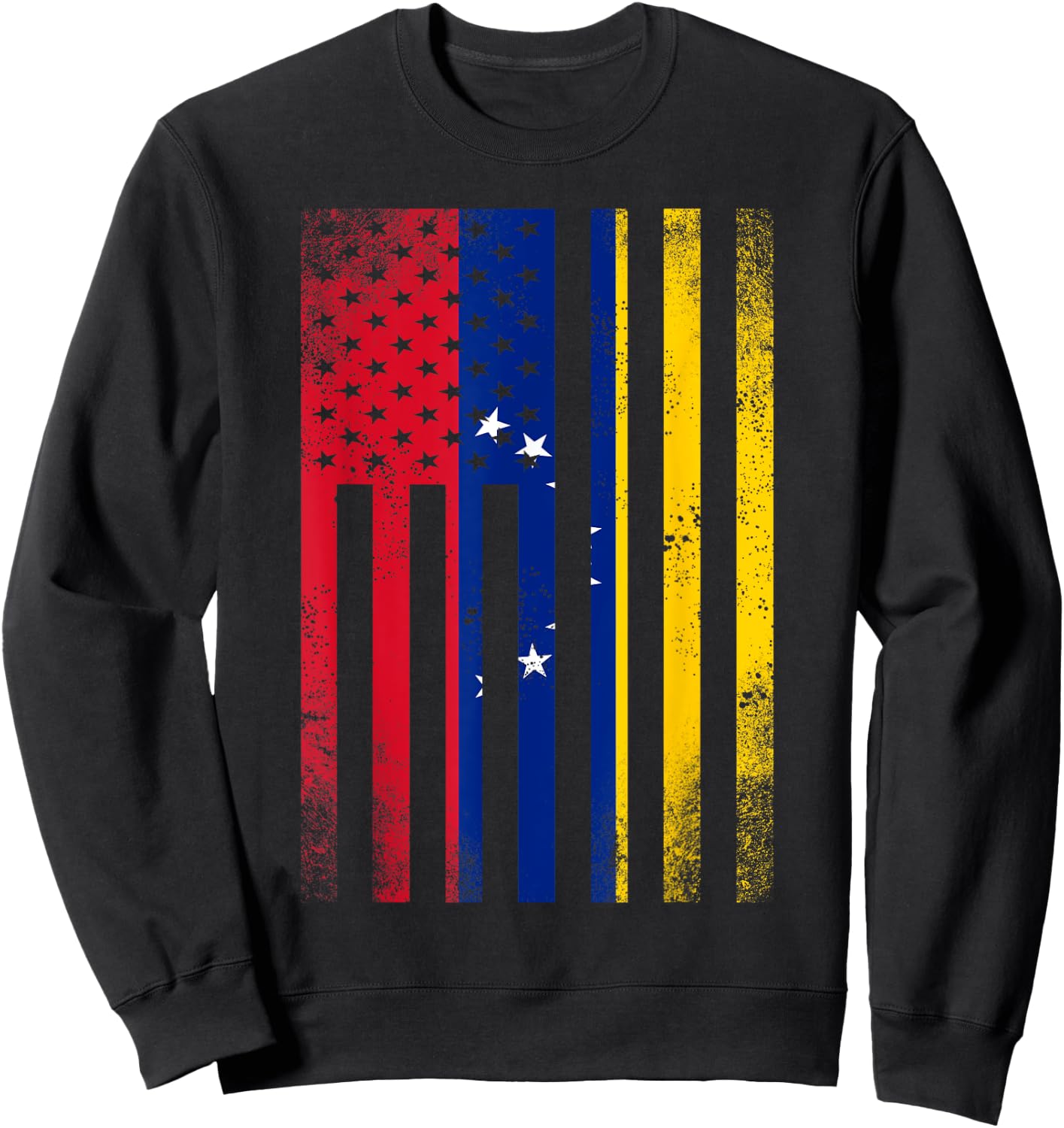 Half Venezuelan Flag | Vintage American Inside Me USA Gift Sweatshirt - Sweatshirt | Black