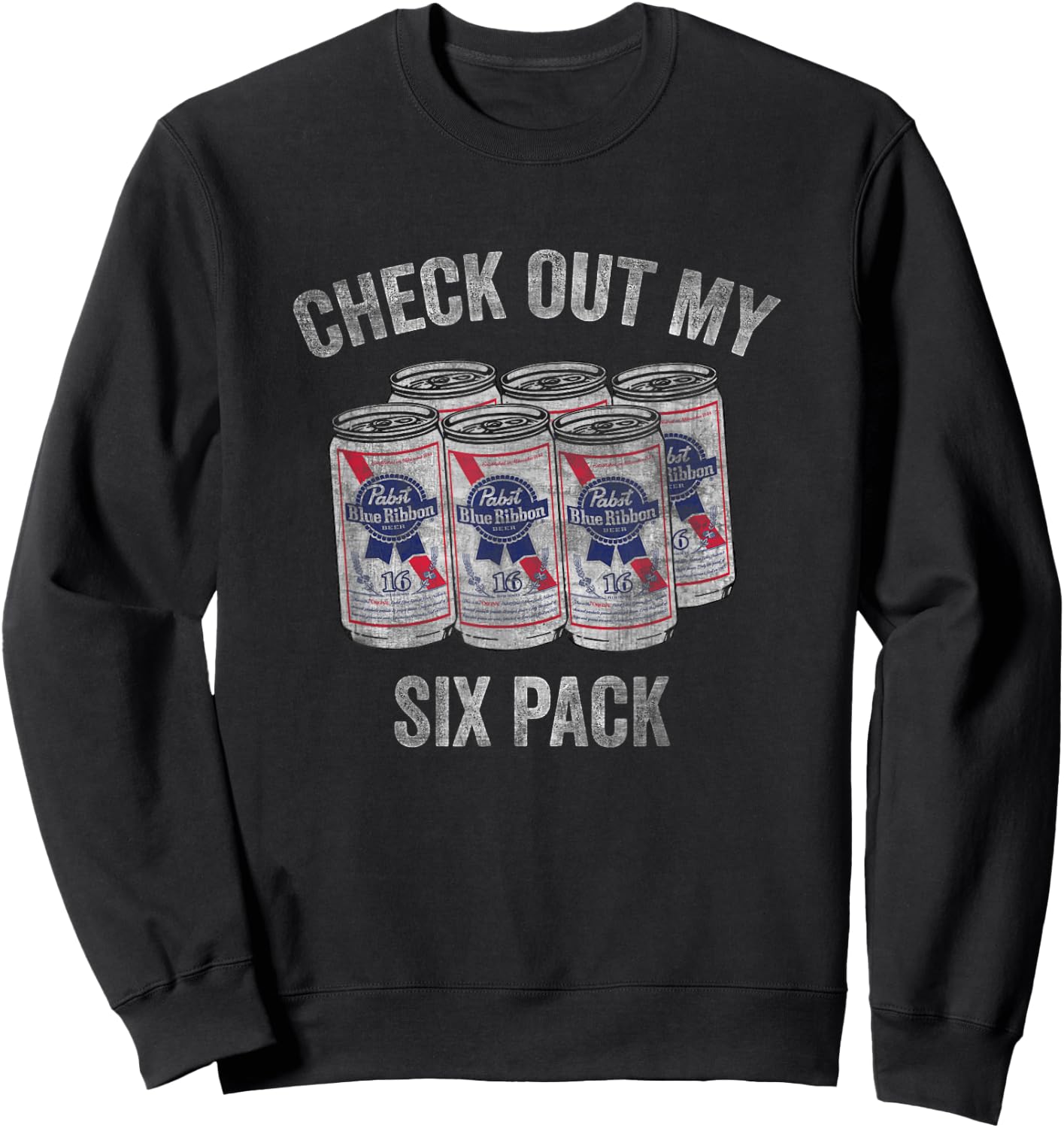 Pabst Check Out My Six Pack Sweatshirt - Sweatshirt | Black
