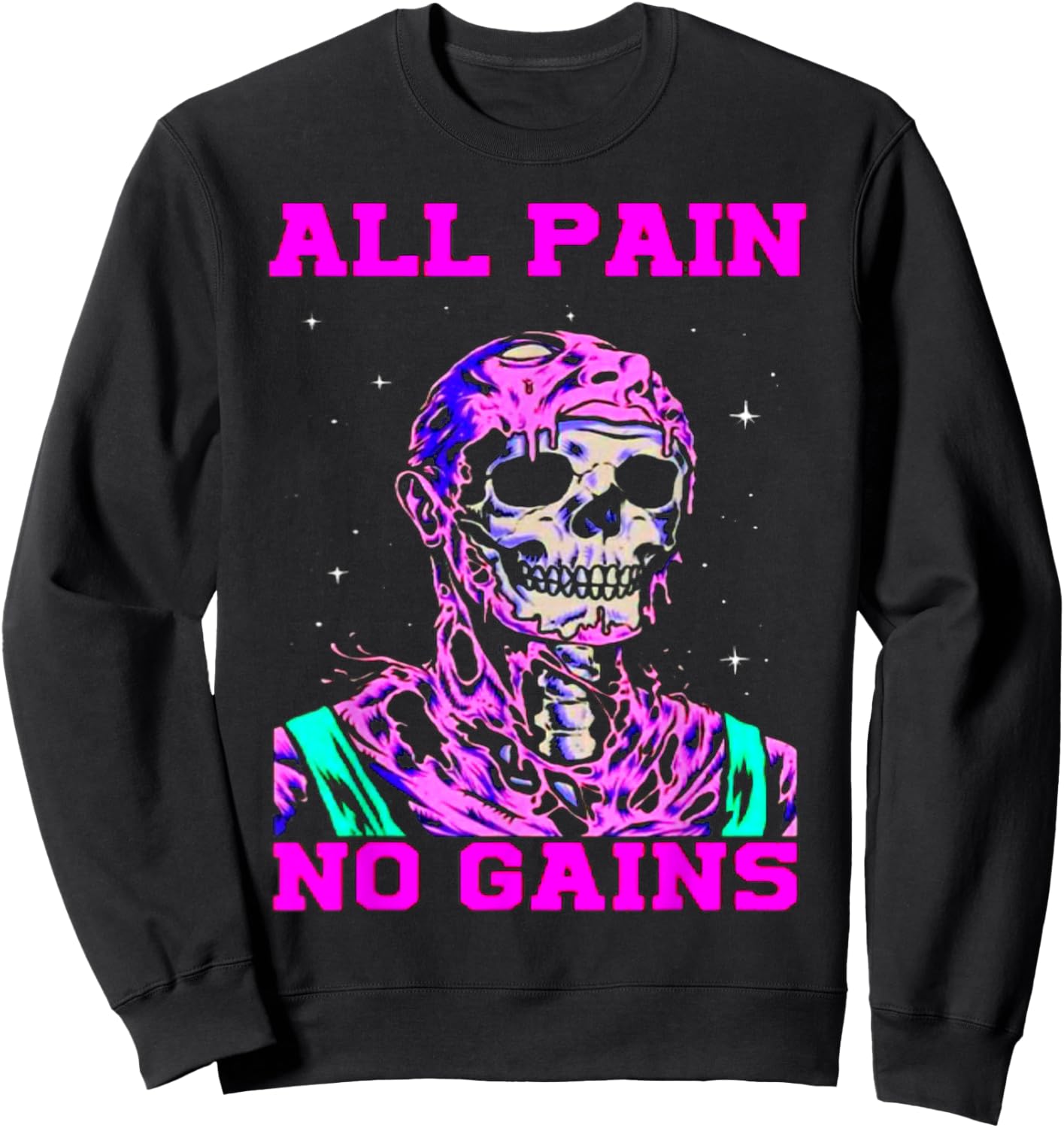 All Pain No Gains Fitness Weightlifting Bodybuilding Gym Sweatshirt - Sweatshirt | Black