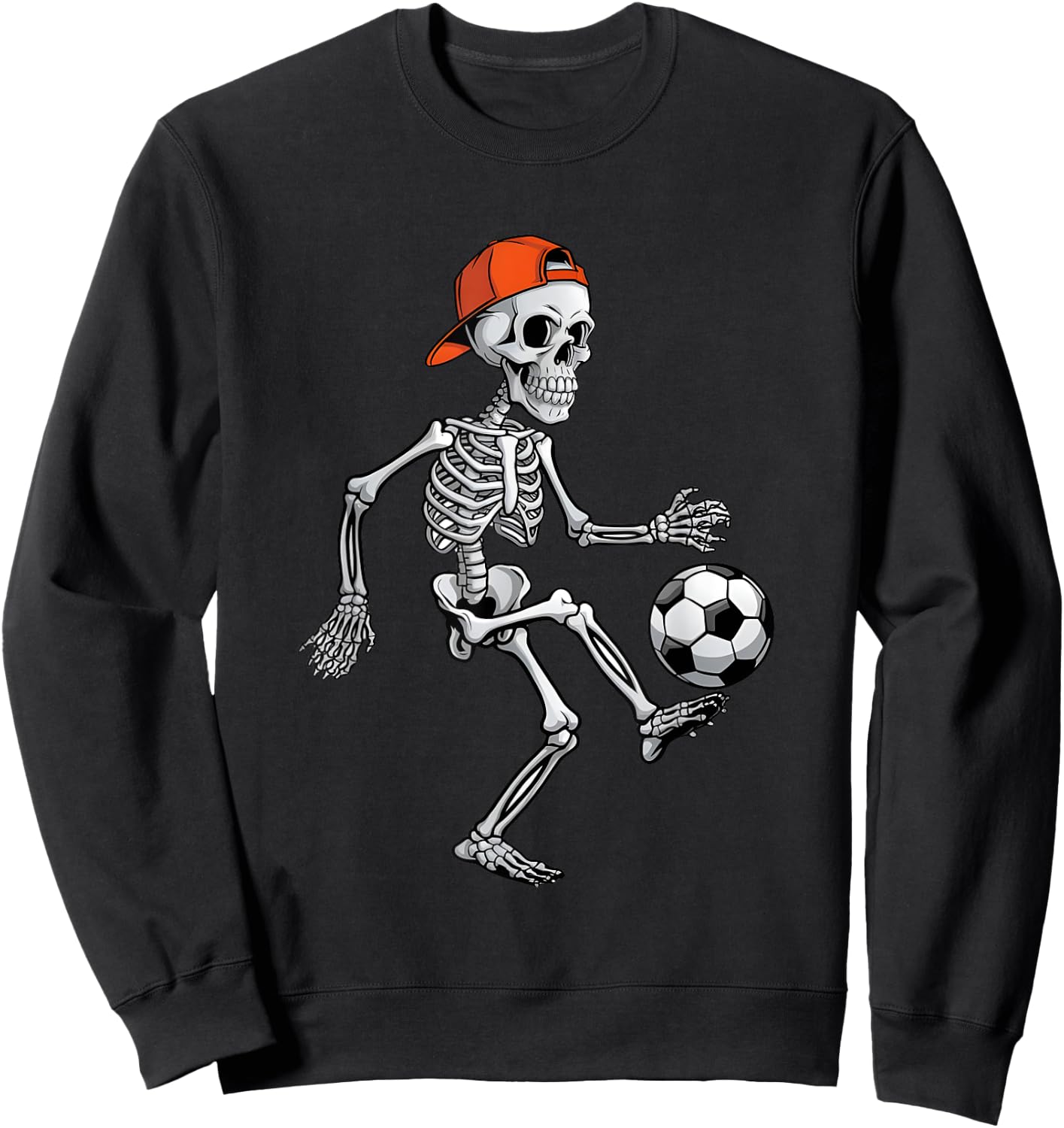Skeleton Soccer Halloween Costume Funny Men Boys Kids Sweatshirt - Sweatshirt | Black