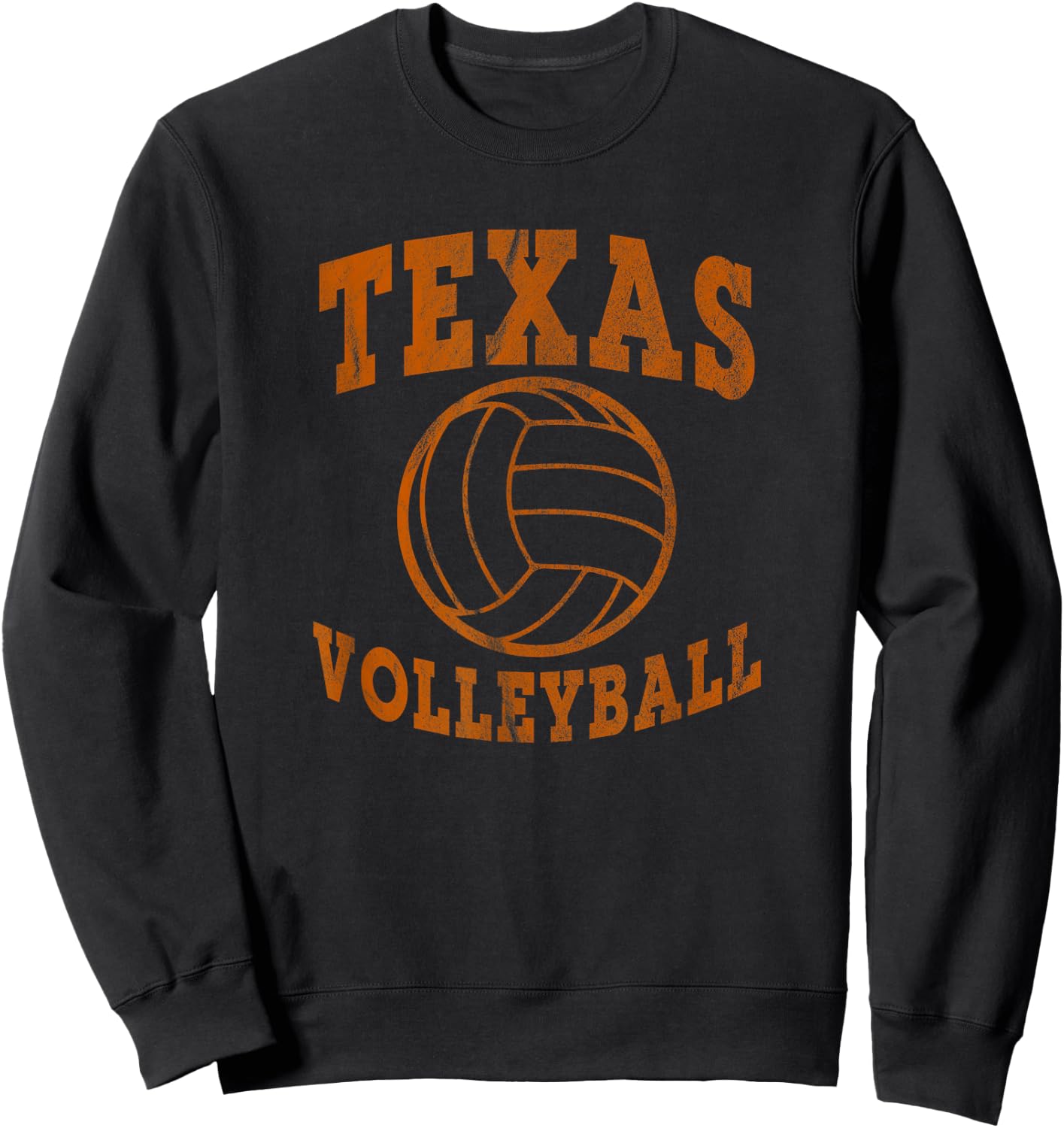 Texas Volleyball Vintage Distressed Sweatshirt - Sweatshirt | Black