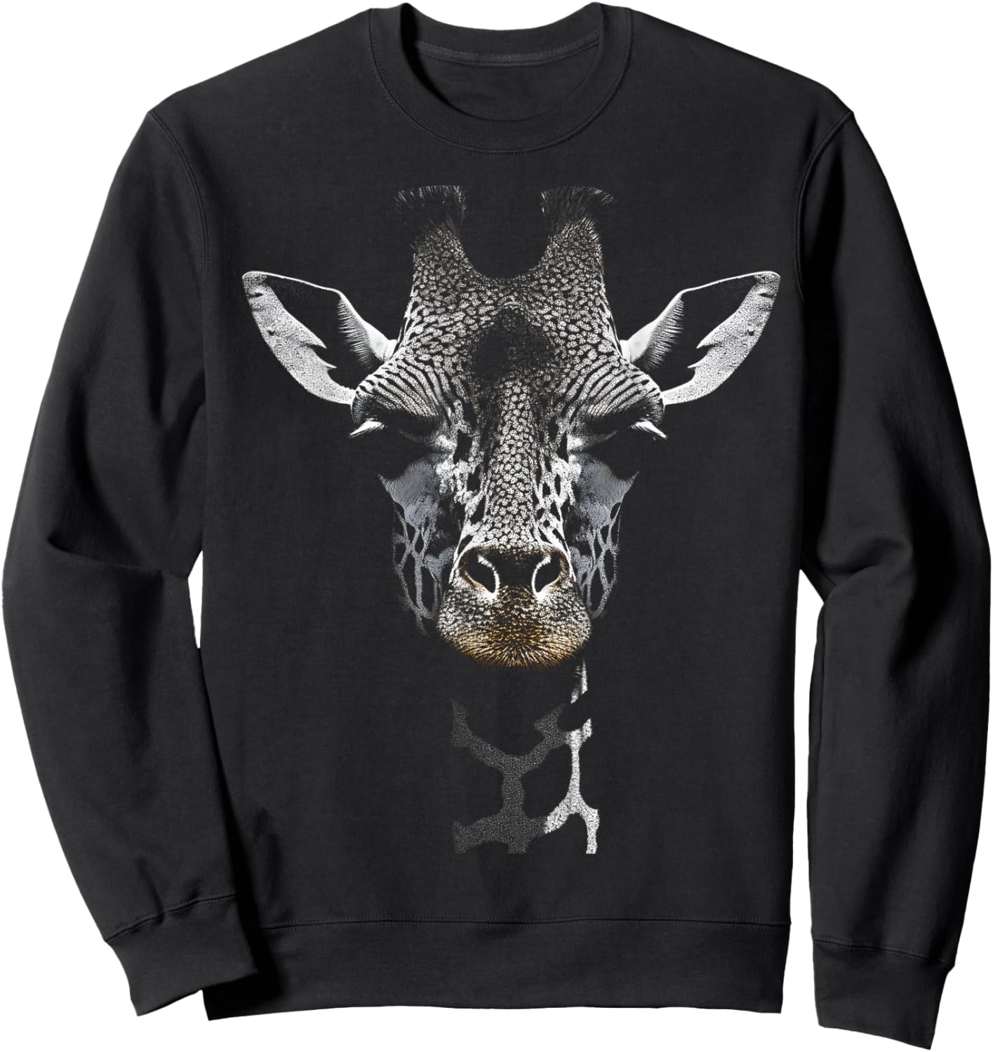 Giraffe Lover Animal Art Portrait Graphic Giraffe Sweatshirt - Sweatshirt | Black