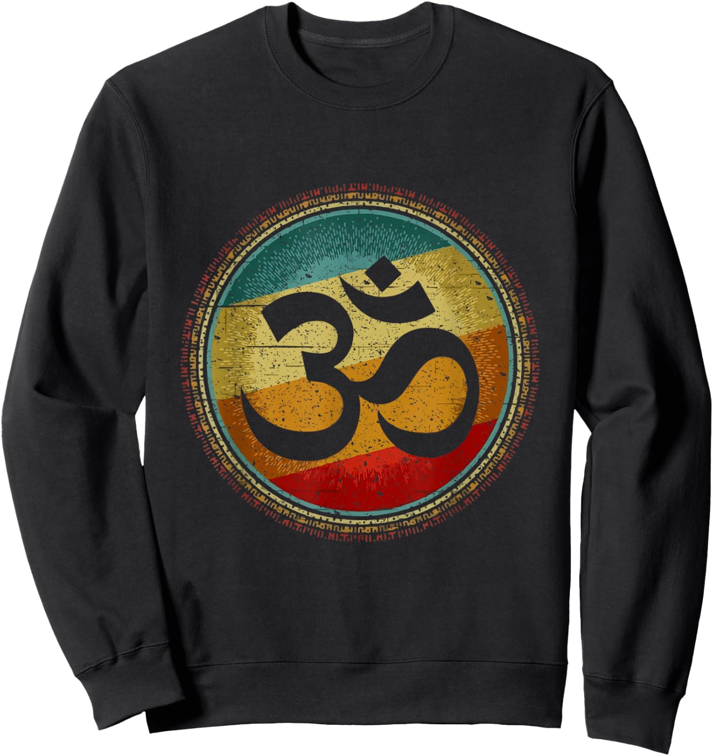 Om Ohm Symbol Retro Vintage 80s Style Meditation Yoga Sweatshirt - Sweatshirt | Black