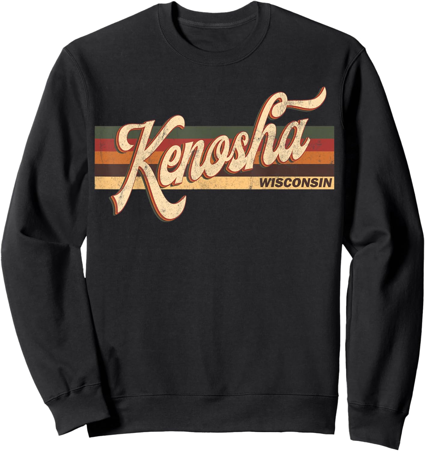kenosha Wisconsin - Retro 1970's 80'S Style Sweatshirt - Sweatshirt | Black