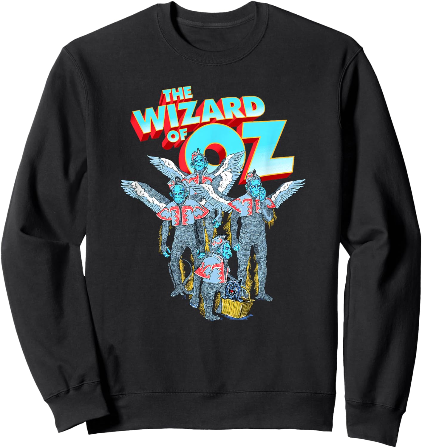 WB100 The Wizard Of Oz Winged Monkeys Groovy Poster Sweatshirt - Sweatshirt | Black