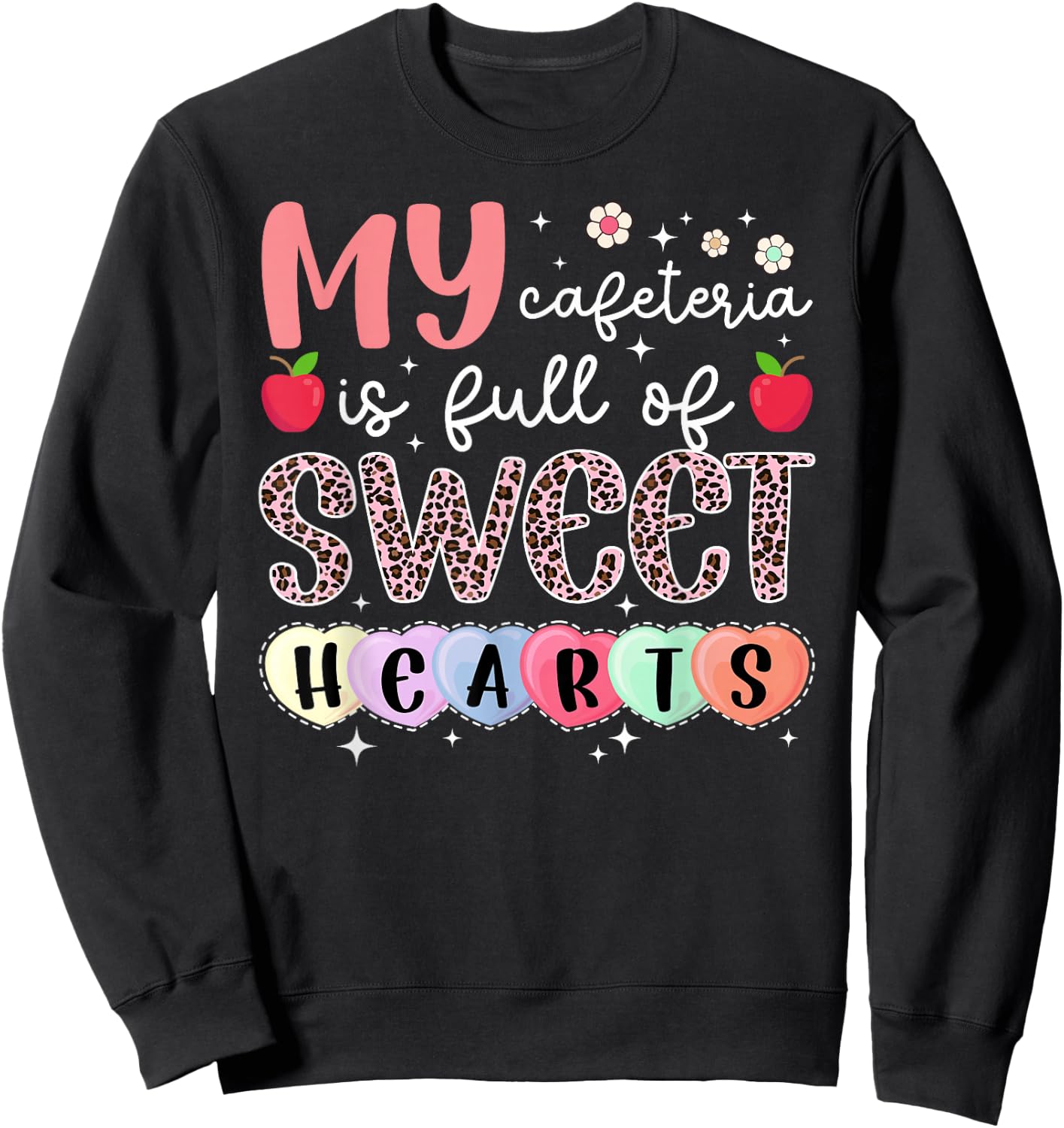 Valentines Day Lunch Lady Valentine Lunch Ladies Valentines Day Sweatshirt - Sweatshirt | Black