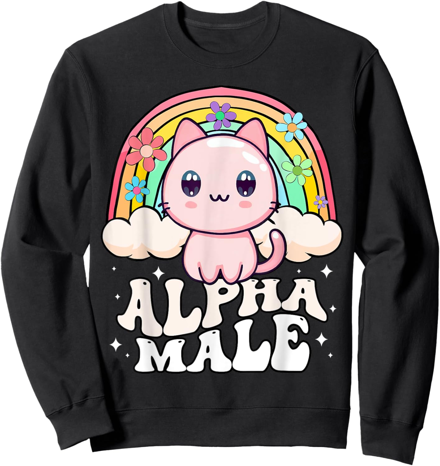 Alpha Male Cat Rainbow Sweatshirt - Sweatshirt | Black